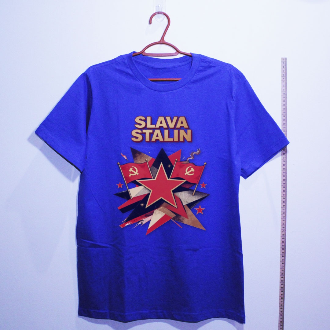 Camiseta_algodao_azul_que_isso_camarada_-_Slava-Stalin | Slava-Stalin