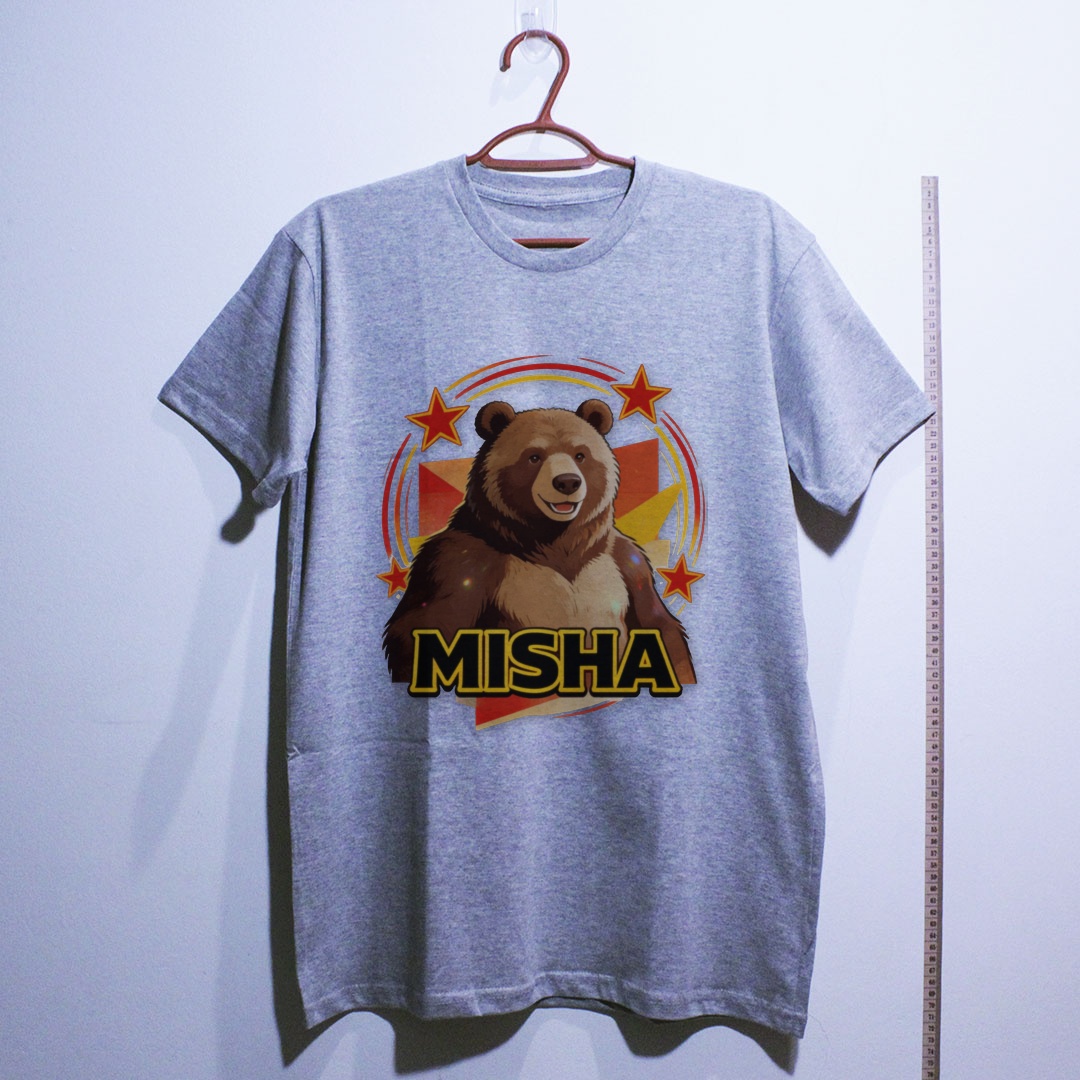 Camiseta_algodao_cinza_claro_que_isso_camarada_-_Urso-Misha | Urso-Misha