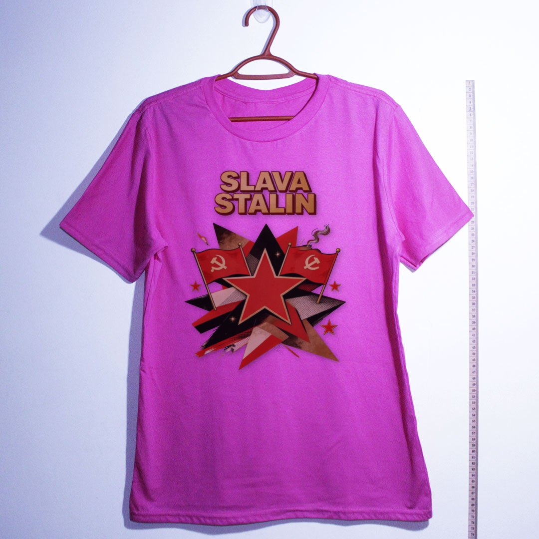 Camiseta_algodao_rosa_que_isso_camarada_-_Slava-Stalin | Slava-Stalin