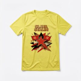 Camiseta_dry_fit_amarelo_que_isso_camarada_-_Slava-Stalin | Slava-Stalin
