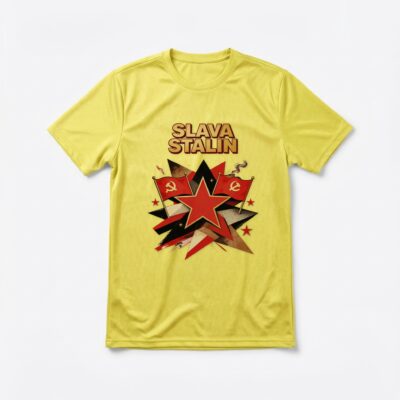 Camiseta_dry_fit_amarelo_que_isso_camarada_-_Slava-Stalin | Slava-Stalin