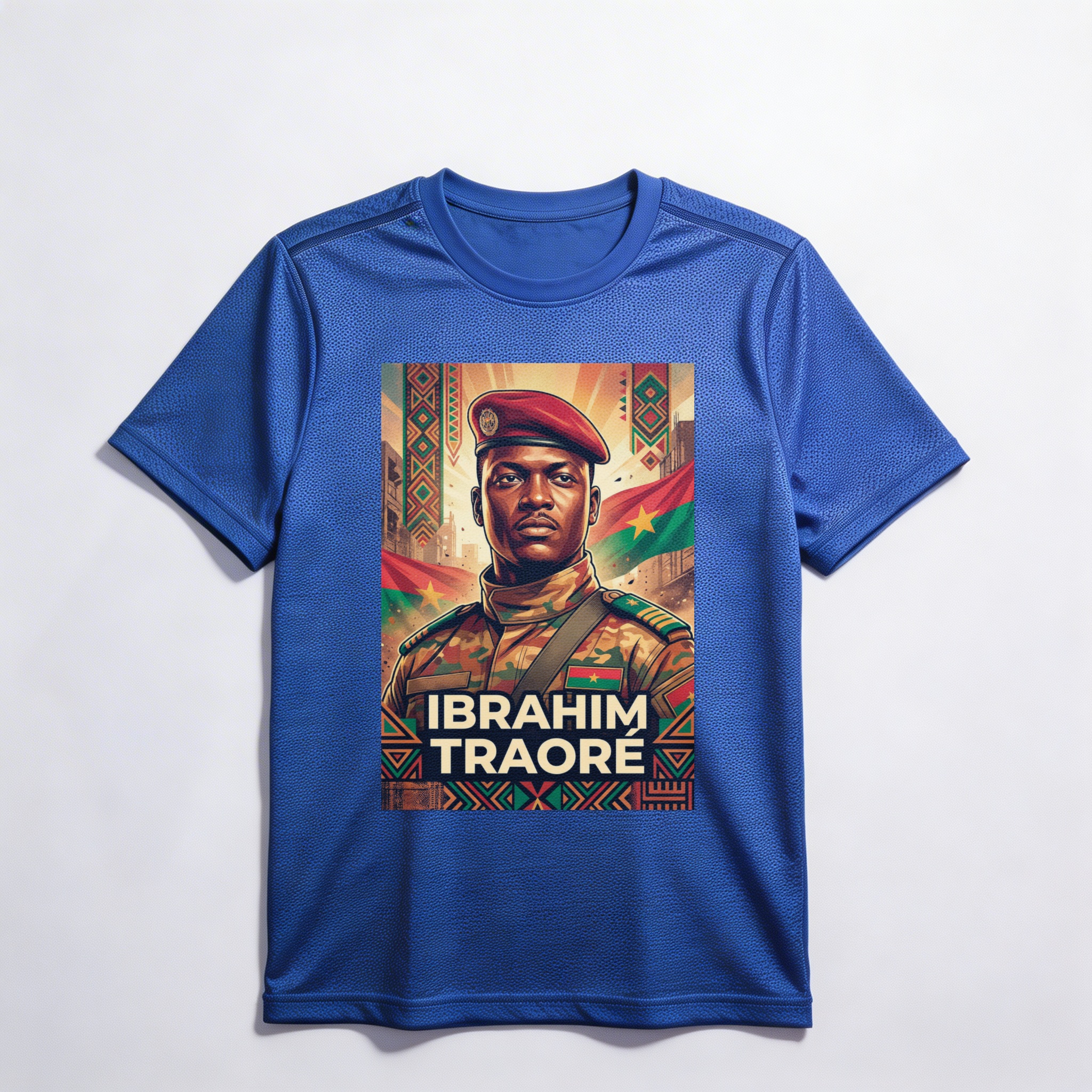 Camiseta_dry_fit_azul_que_isso_camarada_-_Ibrahim_Traore | Ibrahim Traoré