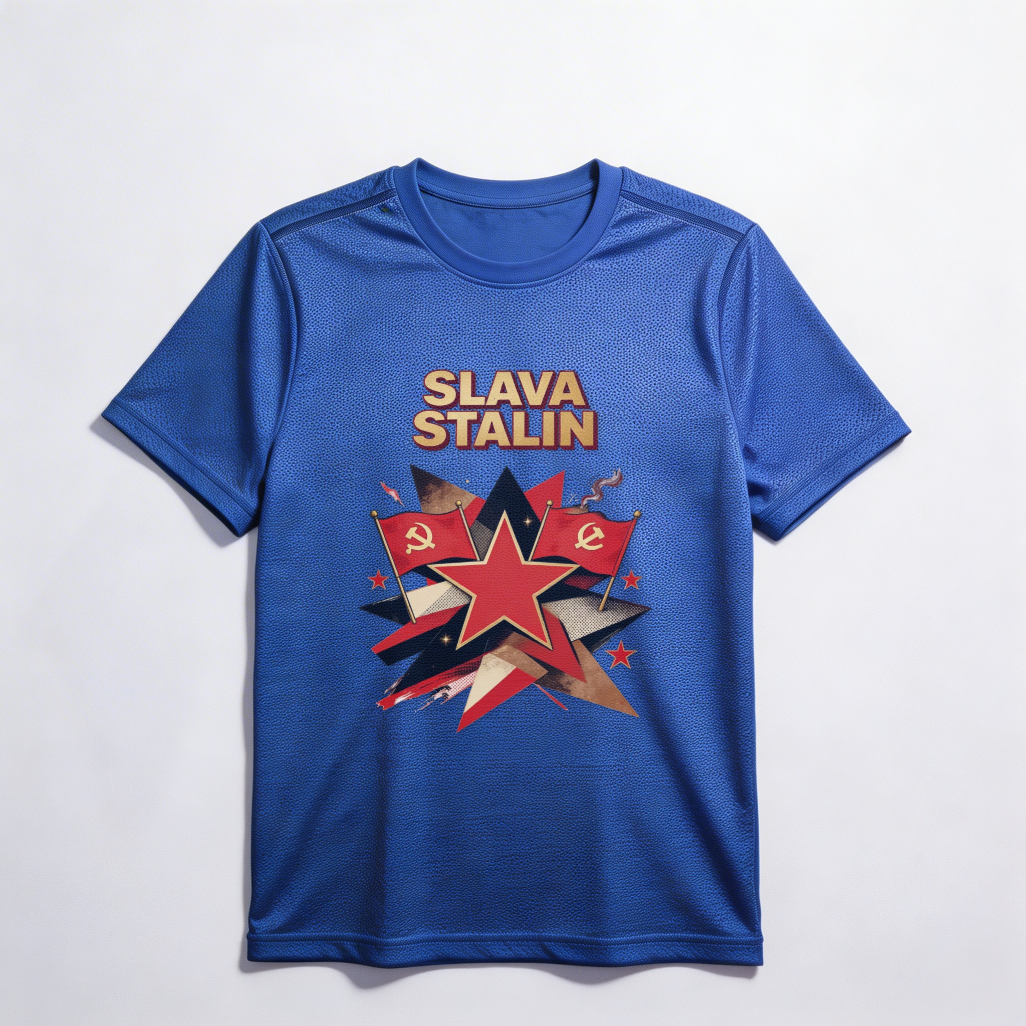 Camiseta_dry_fit_azul_que_isso_camarada_-_Slava-Stalin | Slava-Stalin