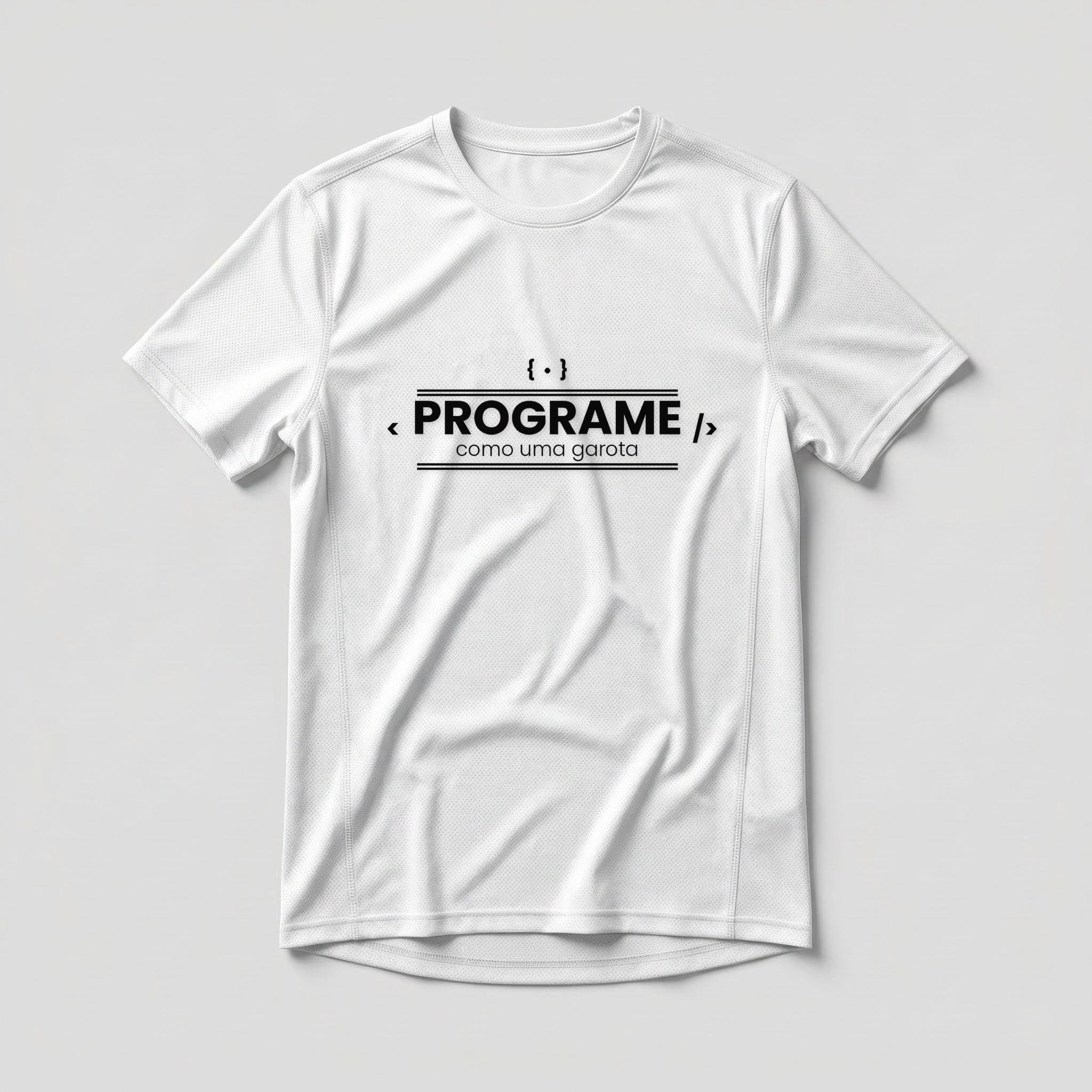 Camiseta_dry_fit_branco_que_isso_camarada_-_Programe_como_uma_garota | Programe como uma garota