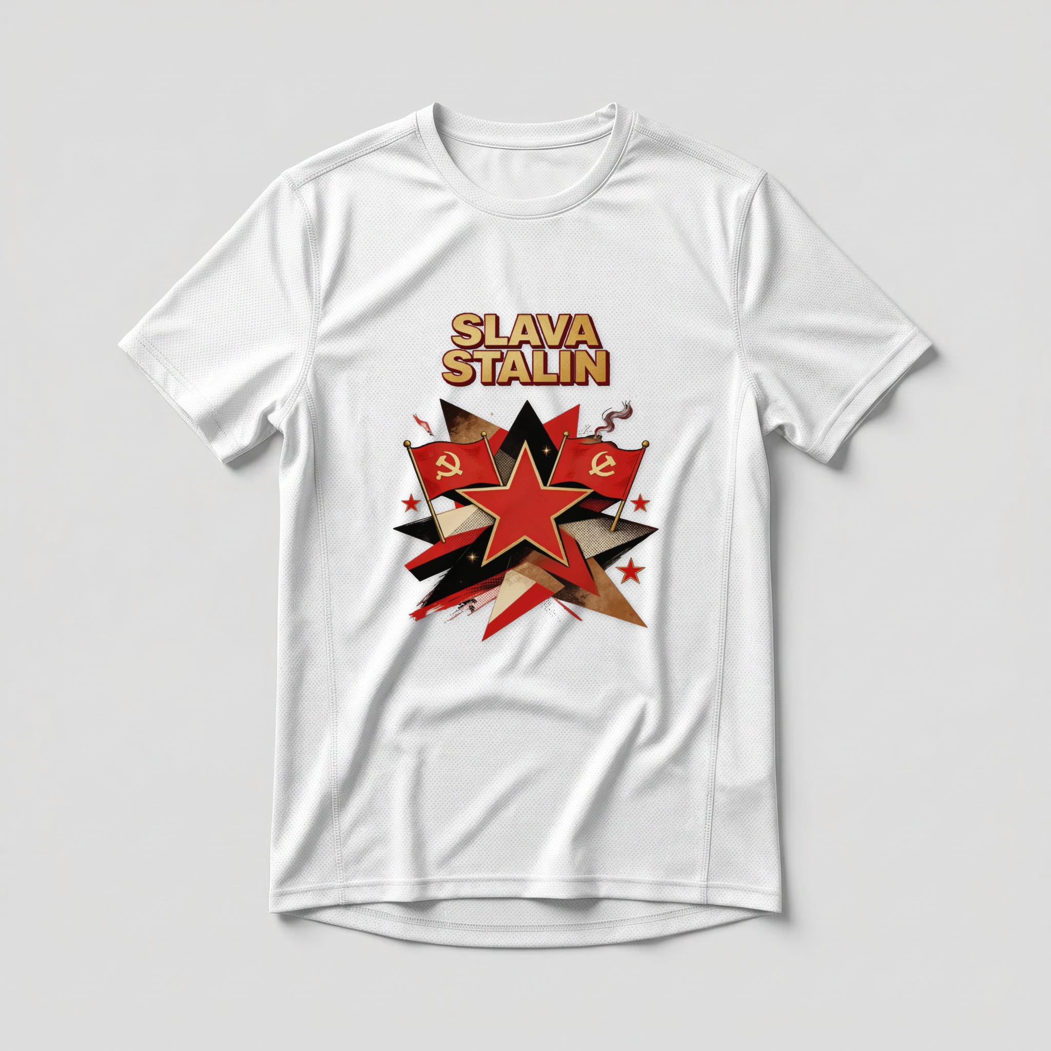 Camiseta_dry_fit_branco_que_isso_camarada_-_Slava-Stalin | Slava-Stalin