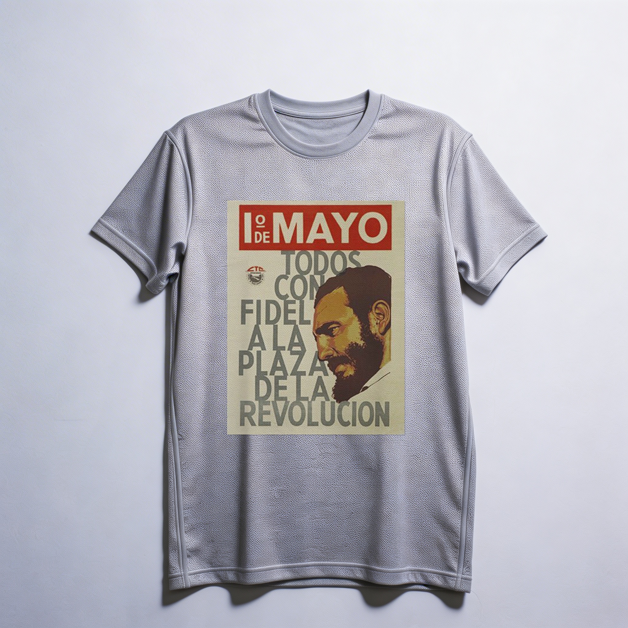 Camiseta_dry_fit_cinza_claro_que_isso_camarada_-_1o_de_Maio_Todos_com_Fidel_na_Praca_da_Revolucao | Todos com Fidel na Praça da Revolução