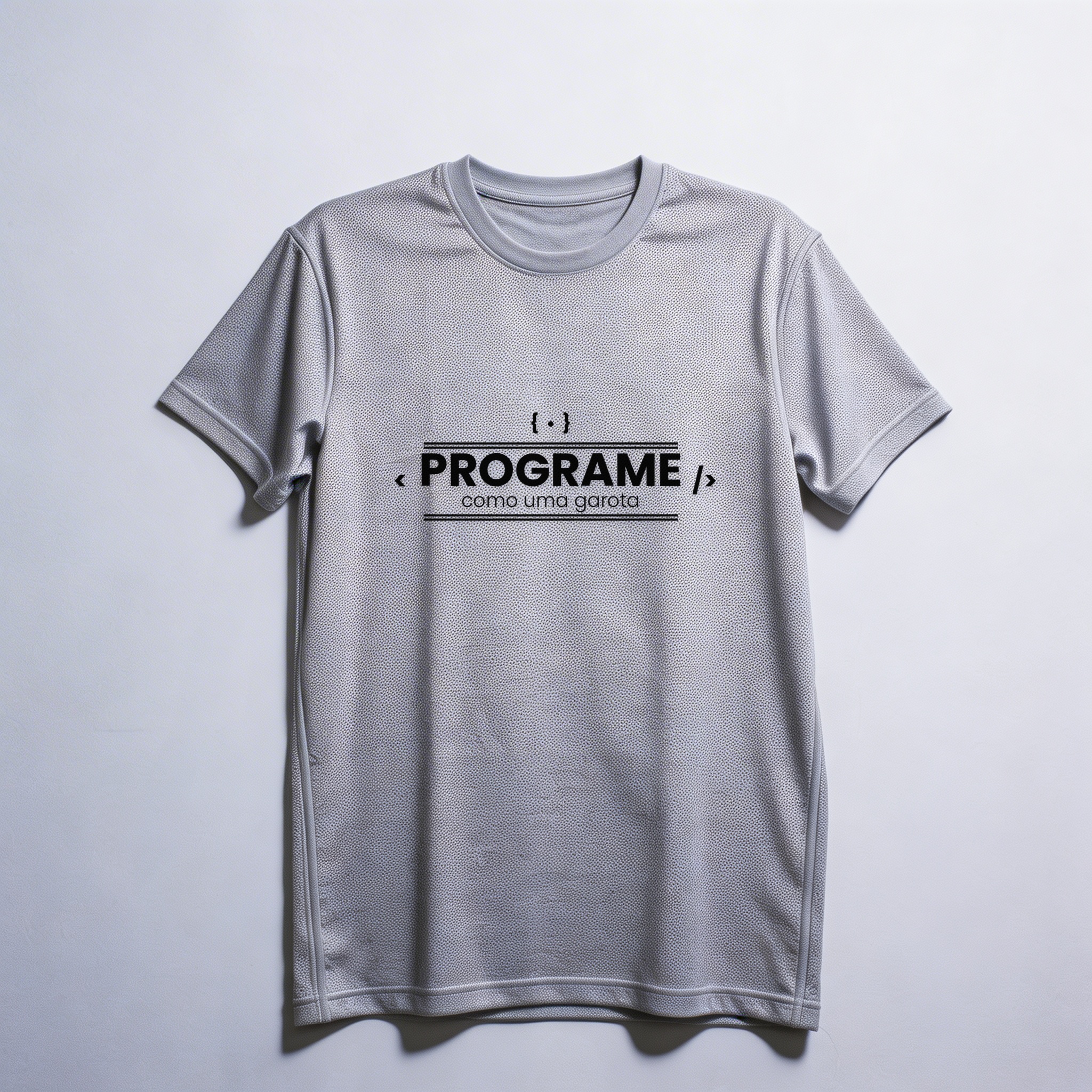 Camiseta_dry_fit_cinza_claro_que_isso_camarada_-_Programe_como_uma_garota | Programe como uma garota