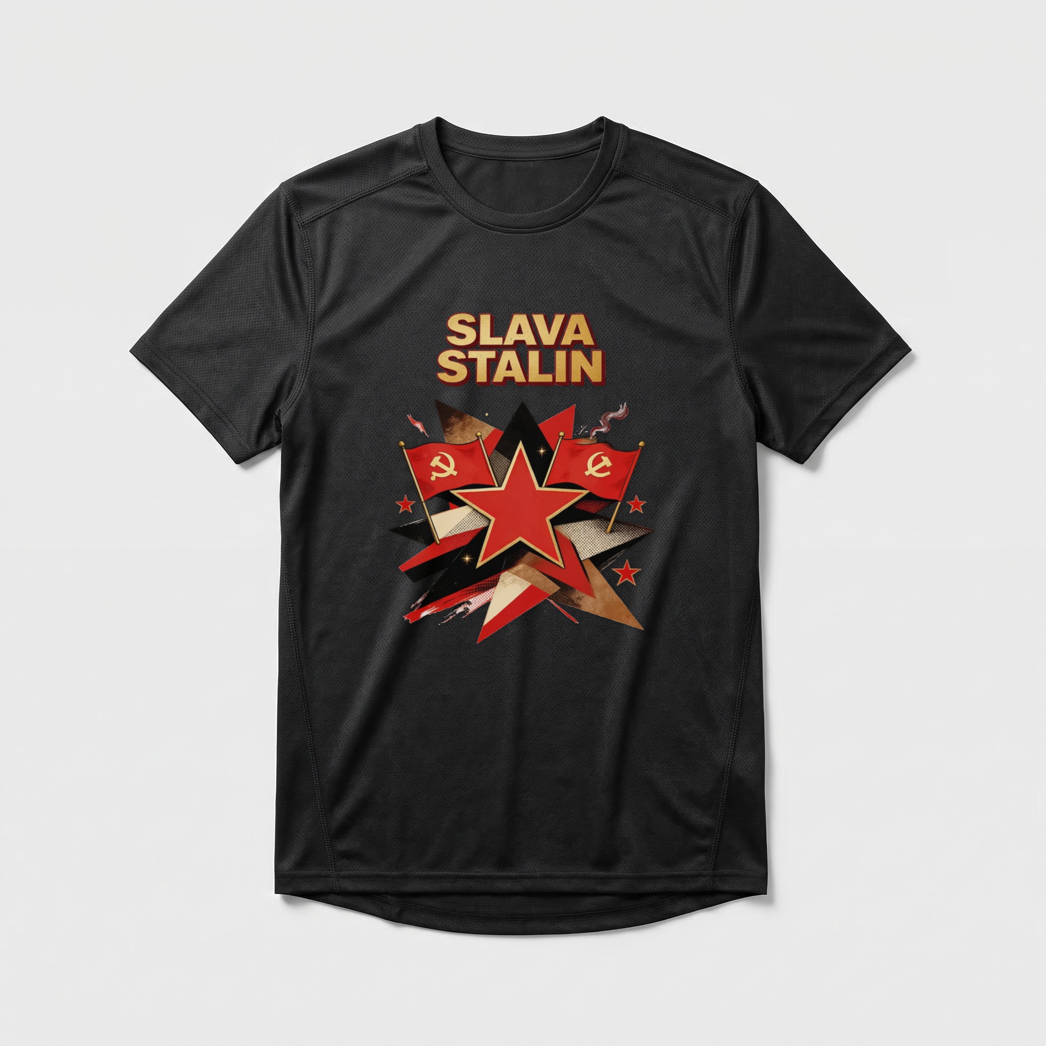 Camiseta_dry_fit_preto_que_isso_camarada_-_Slava-Stalin | Slava-Stalin