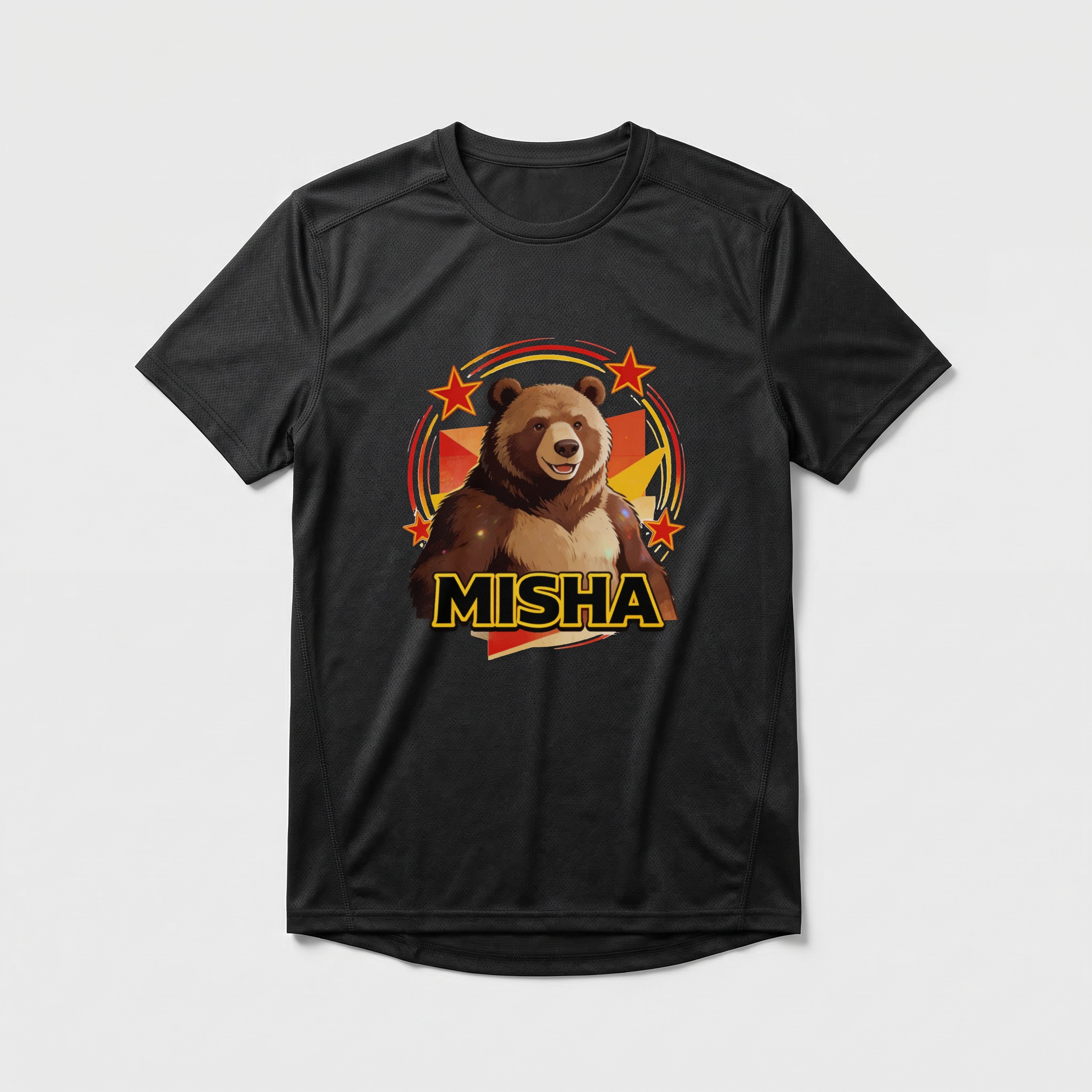 Camiseta_dry_fit_preto_que_isso_camarada_-_Urso-Misha | Urso-Misha