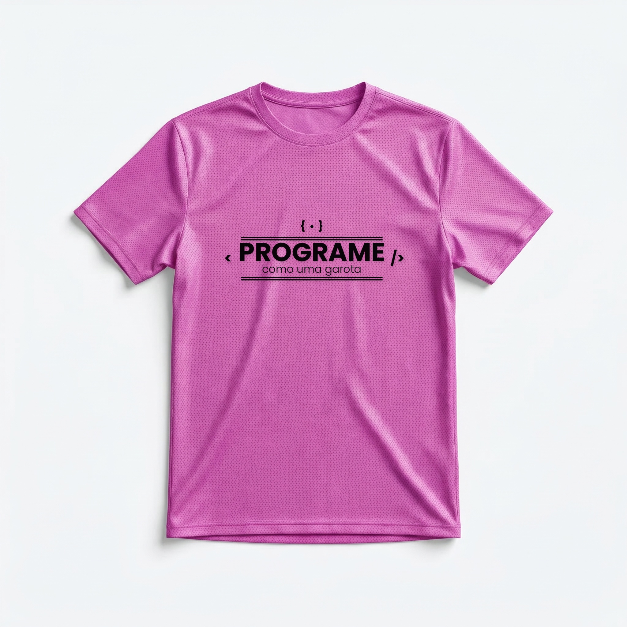 Camiseta_dry_fit_rosa_que_isso_camarada_-_Programe_como_uma_garota | Programe como uma garota