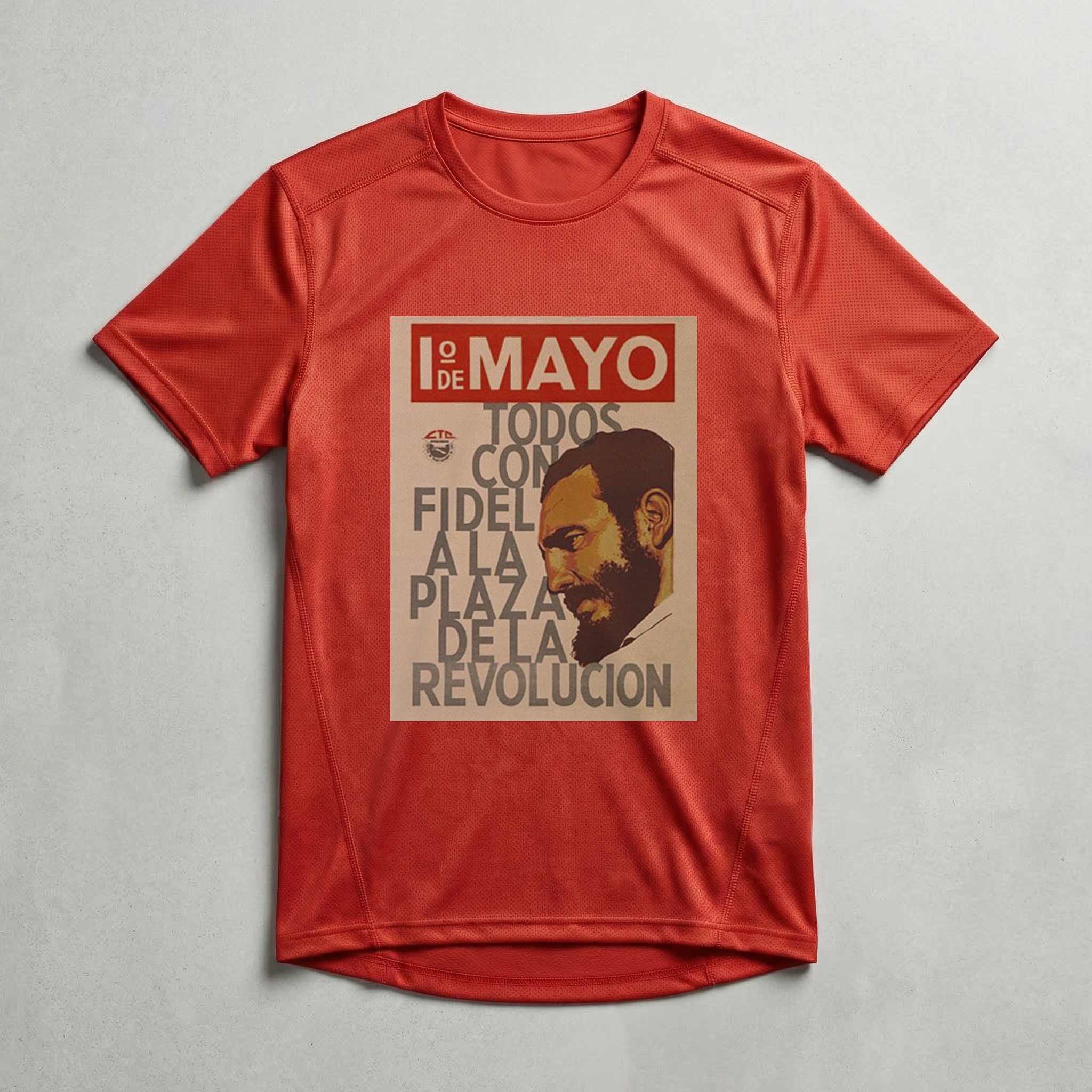 Camiseta_dry_fit_vermelho_que_isso_camarada_-_1o_de_Maio_Todos_com_Fidel_na_Praca_da_Revolucao | Todos com Fidel na Praça da Revolução