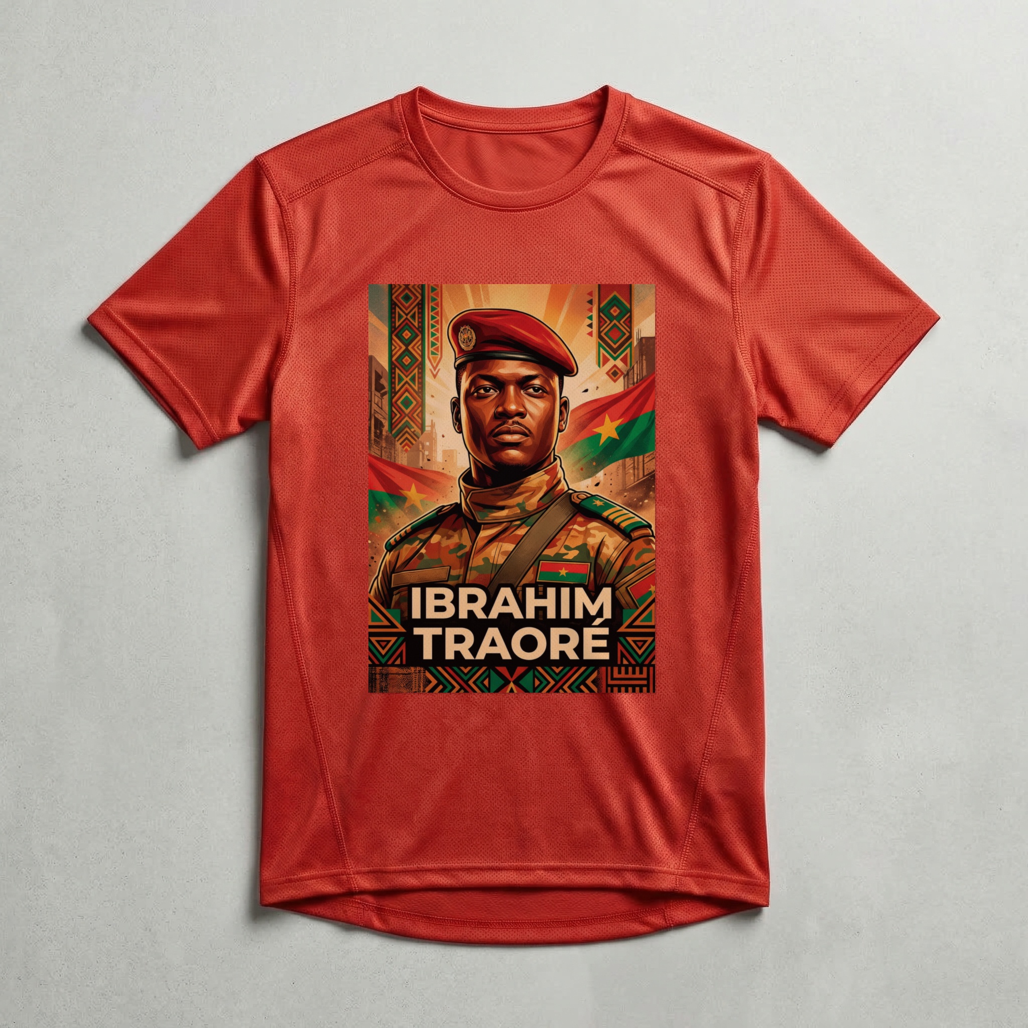 Camiseta_dry_fit_vermelho_que_isso_camarada_-_Ibrahim_Traore | Ibrahim Traoré