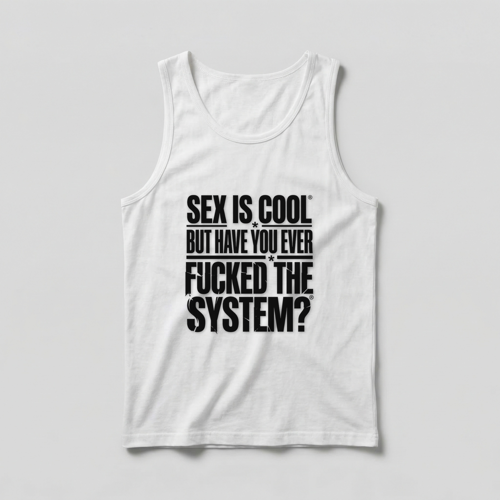 Camiseta_regata_branco_que_isso_camarada_-_Sex_is_cool_but_have_you_ever_fucked_the_system | Sex is cool but have you ever fucked the system?