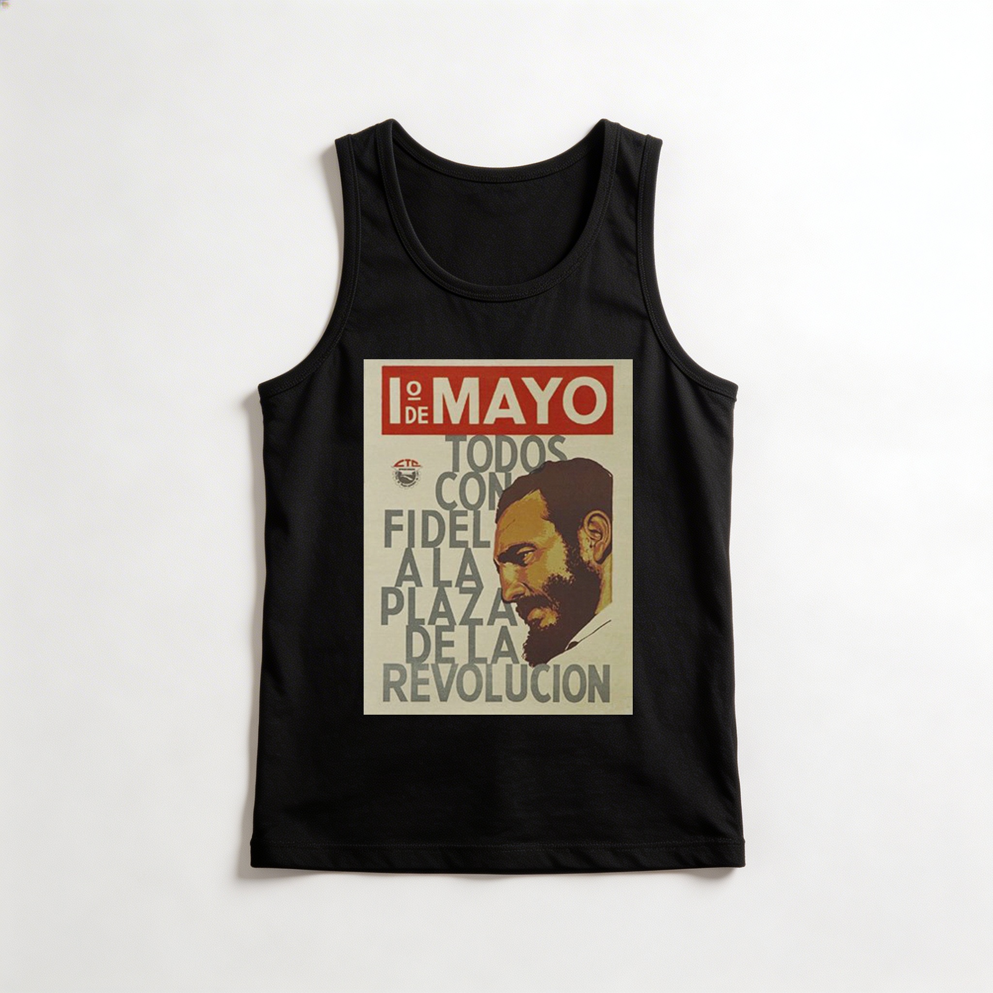 Camiseta_regata_preto_que_isso_camarada_-_1o_de_Maio_Todos_com_Fidel_na_Praca_da_Revolucao | Todos com Fidel na Praça da Revolução