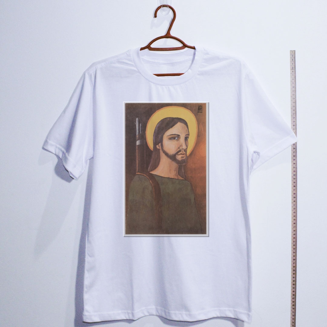 Camiseta_algodao_branco_que_isso_camarada_-_Cristo_guerrilheiro_-_Alfredo_Rostgaard_1969 | Cristo guerrilheiro - Alfredo Rostgaard 1969