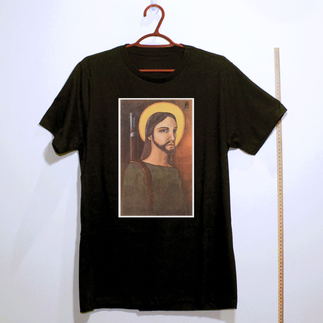 Camiseta_algodao_preto_que_isso_camarada_-_Cristo_guerrilheiro_-_Alfredo_Rostgaard_1969 | Cristo guerrilheiro - Alfredo Rostgaard 1969