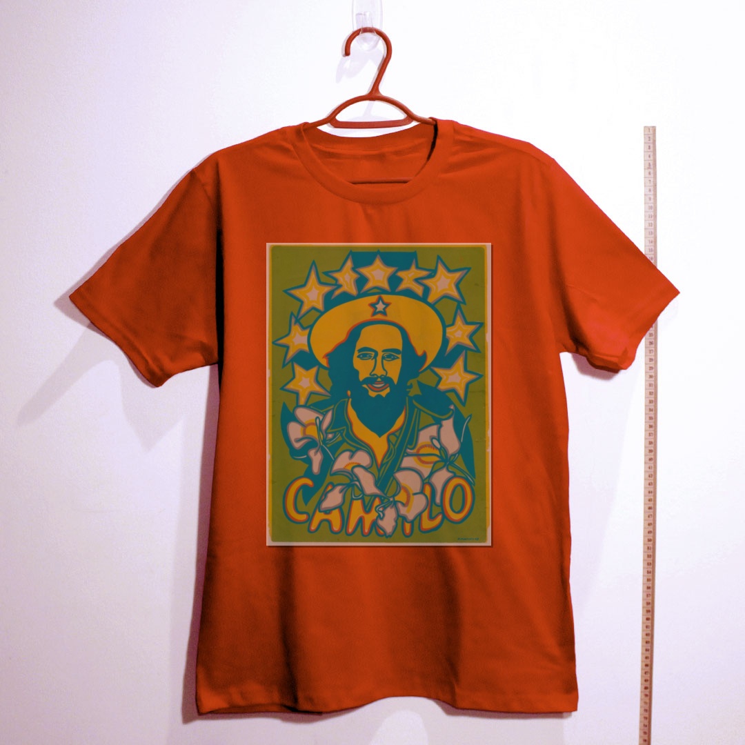 Camiseta_algodao_vermelho_que_isso_camarada_-_Camilo_Cienfuegos_pop_art | Camilo Cienfuegos pop art