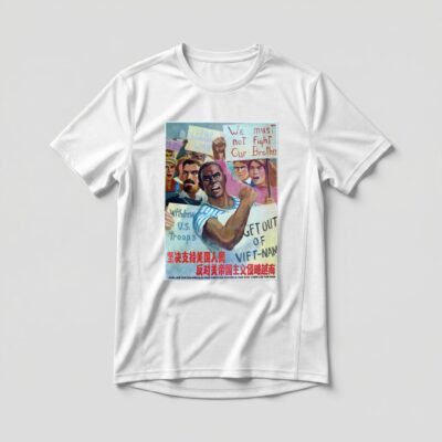 Camiseta_dry_fit_branco_que_isso_camarada_-_Apoie_o_povo_americano_contra_a_agressao_no_Vietna | Apoie o povo americano contra a agressão no Vietnã