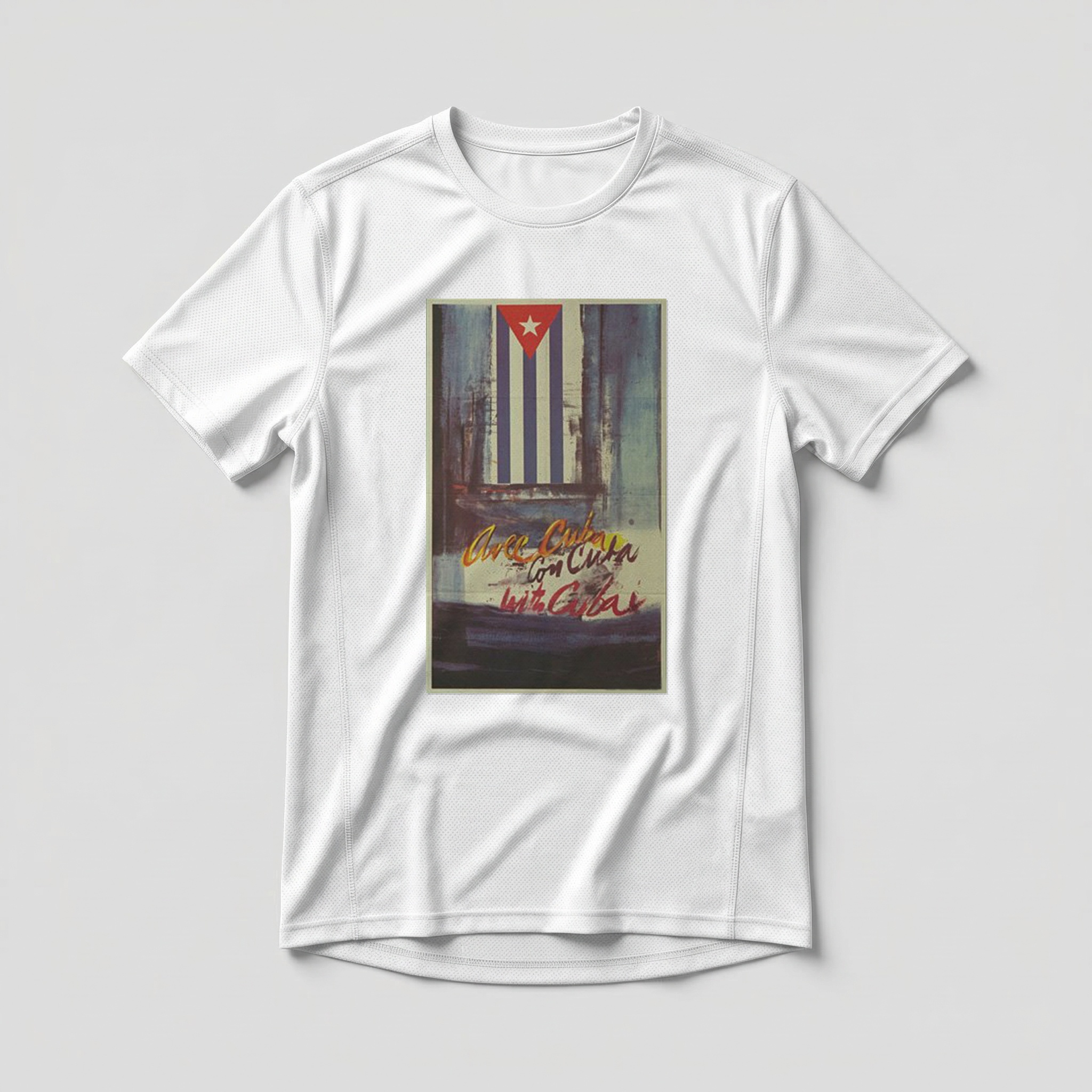 Camiseta_dry_fit_branco_que_isso_camarada_-_Com_Cuba_-_Raol_Martinez | Com Cuba - Raúl Martínez