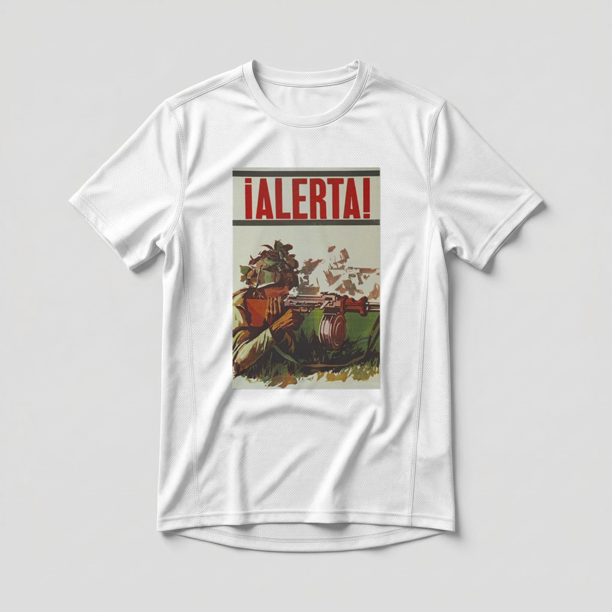 Camiseta_dry_fit_branco_que_isso_camarada_-_Esteja_alerta | Esteja alerta