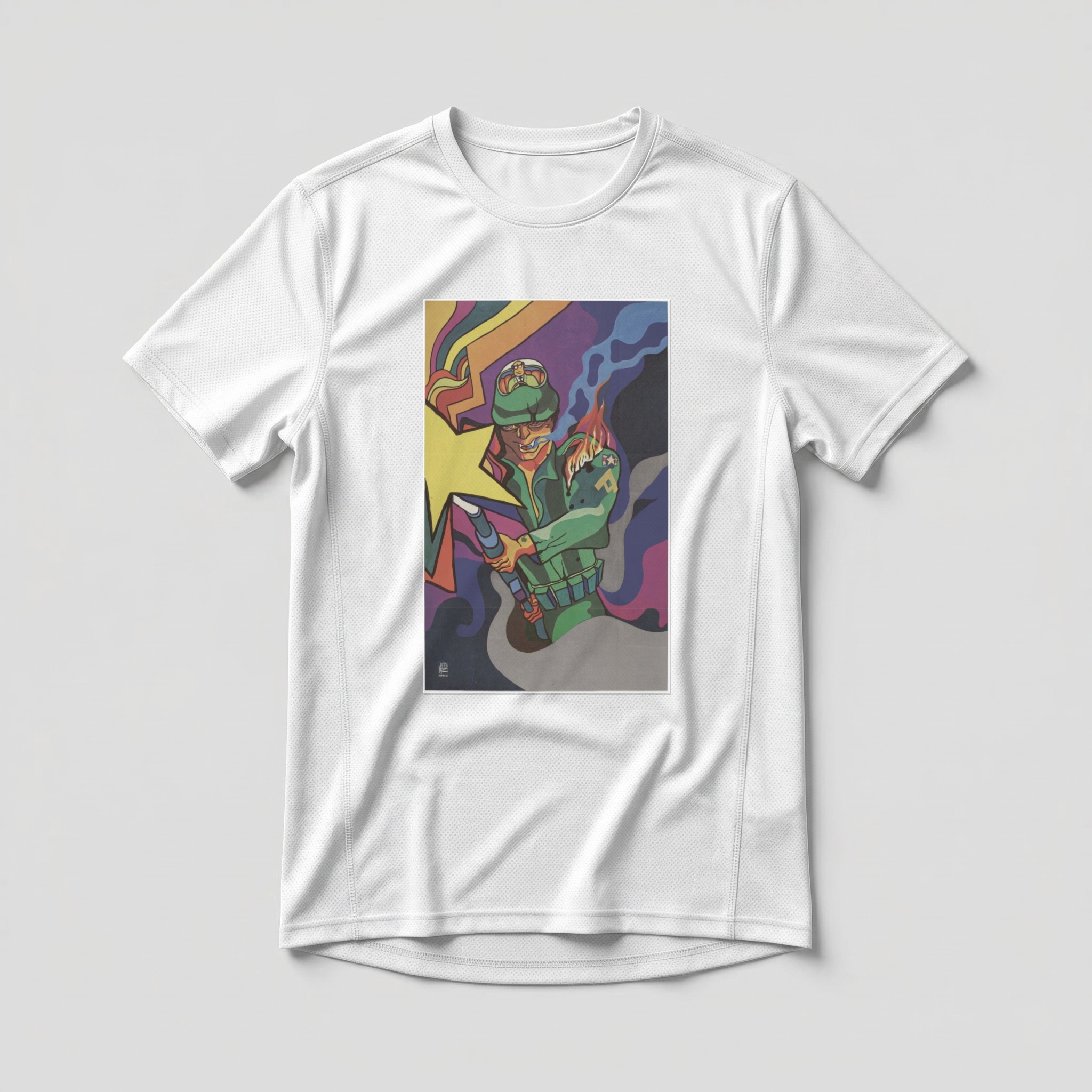 Camiseta_dry_fit_branco_que_isso_camarada_-_Guerrilheiro_com_coquetel_Molotov | Guerrilheiro com coquetel Molotov