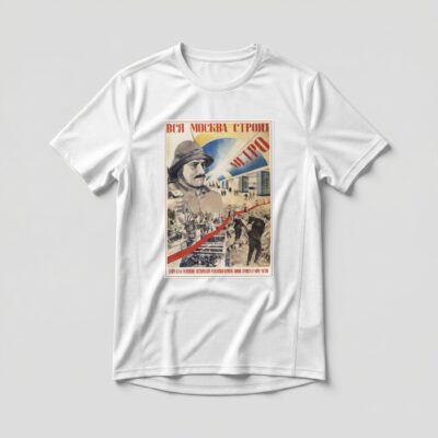 Camiseta_dry_fit_branco_que_isso_camarada_-_Toda_Moscou_constroi_o_metro | Toda Moscou constrói o metrô