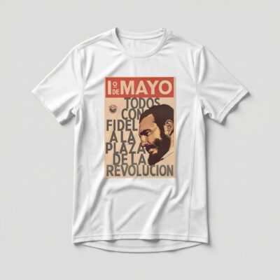 Camiseta_dry_fit_branco_que_isso_camarada_-_Todos_com_Fidel_na_Praca_da_Revolucao | Todos com Fidel na Praça da Revolução