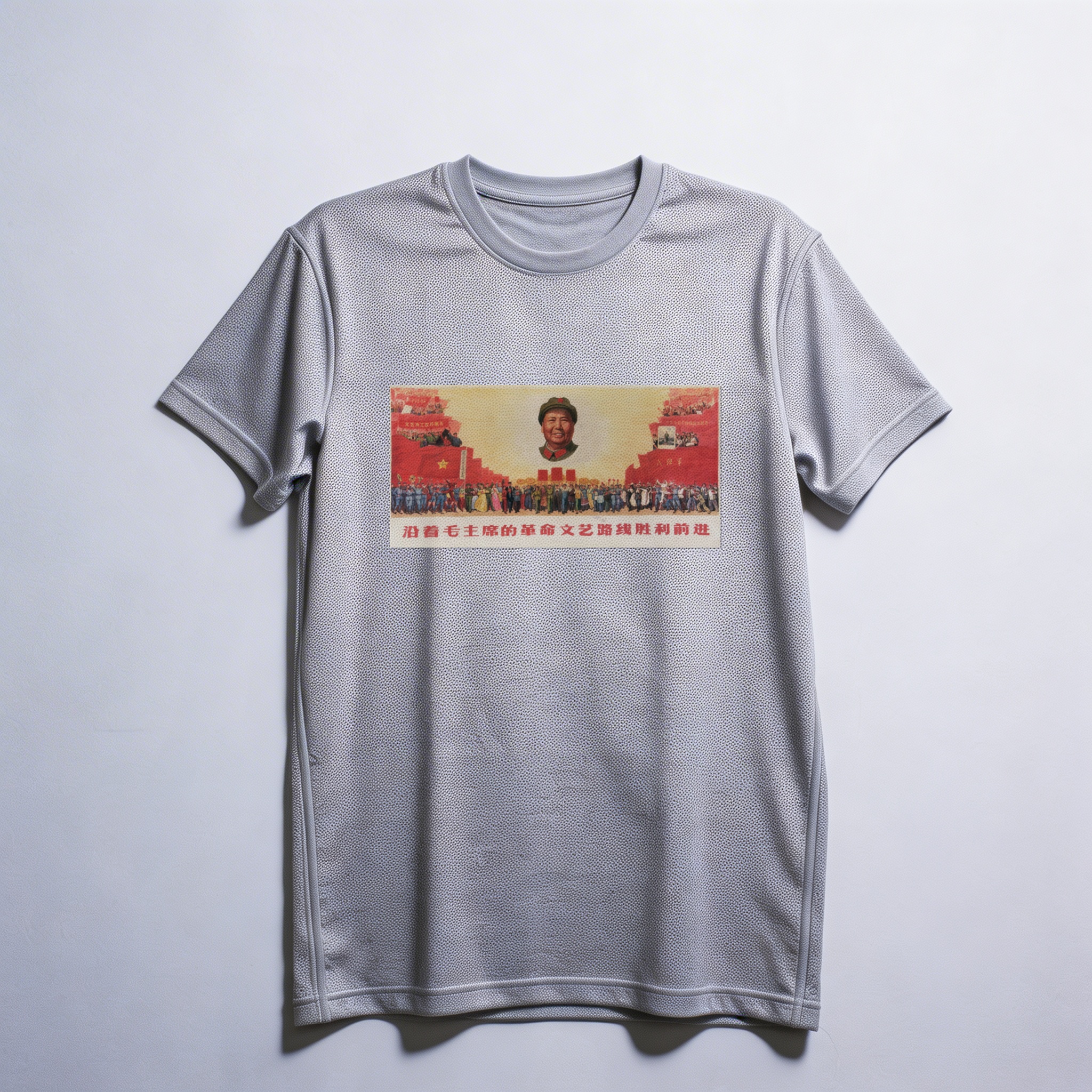 Camiseta_dry_fit_cinza_claro_que_isso_camarada_-_Avance_pela_linha_de_Mao | Avance pela linha de Mao