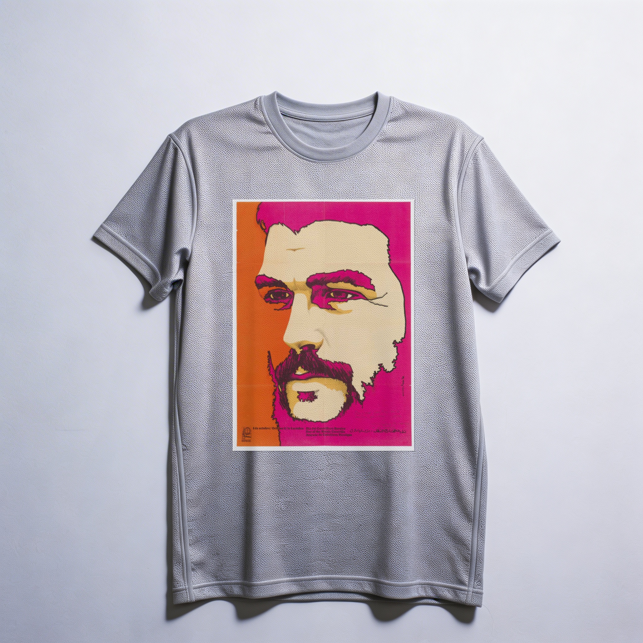 Camiseta_dry_fit_cinza_claro_que_isso_camarada_-_Che_Guevara_em_pop_art | Che Guevara em pop art