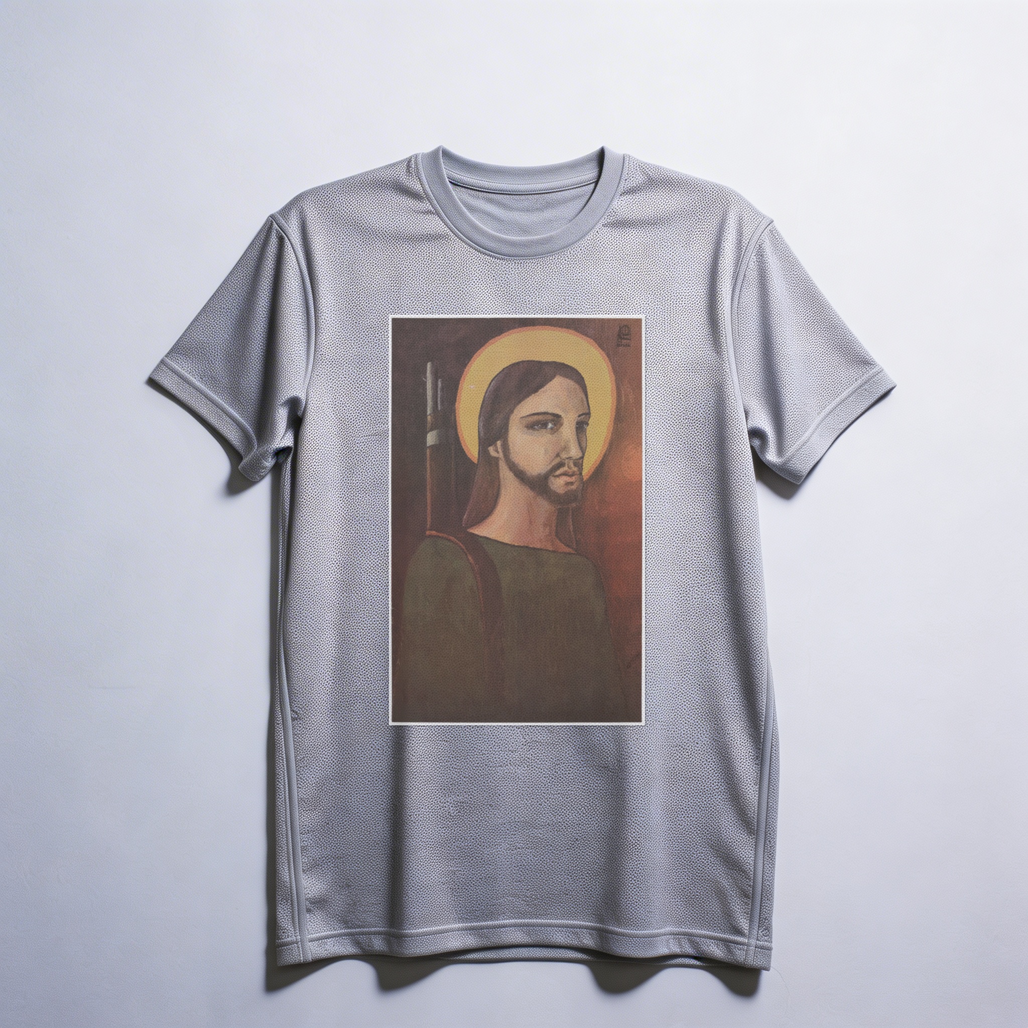 Camiseta_dry_fit_cinza_claro_que_isso_camarada_-_Cristo_revolucionario | Cristo revolucionário