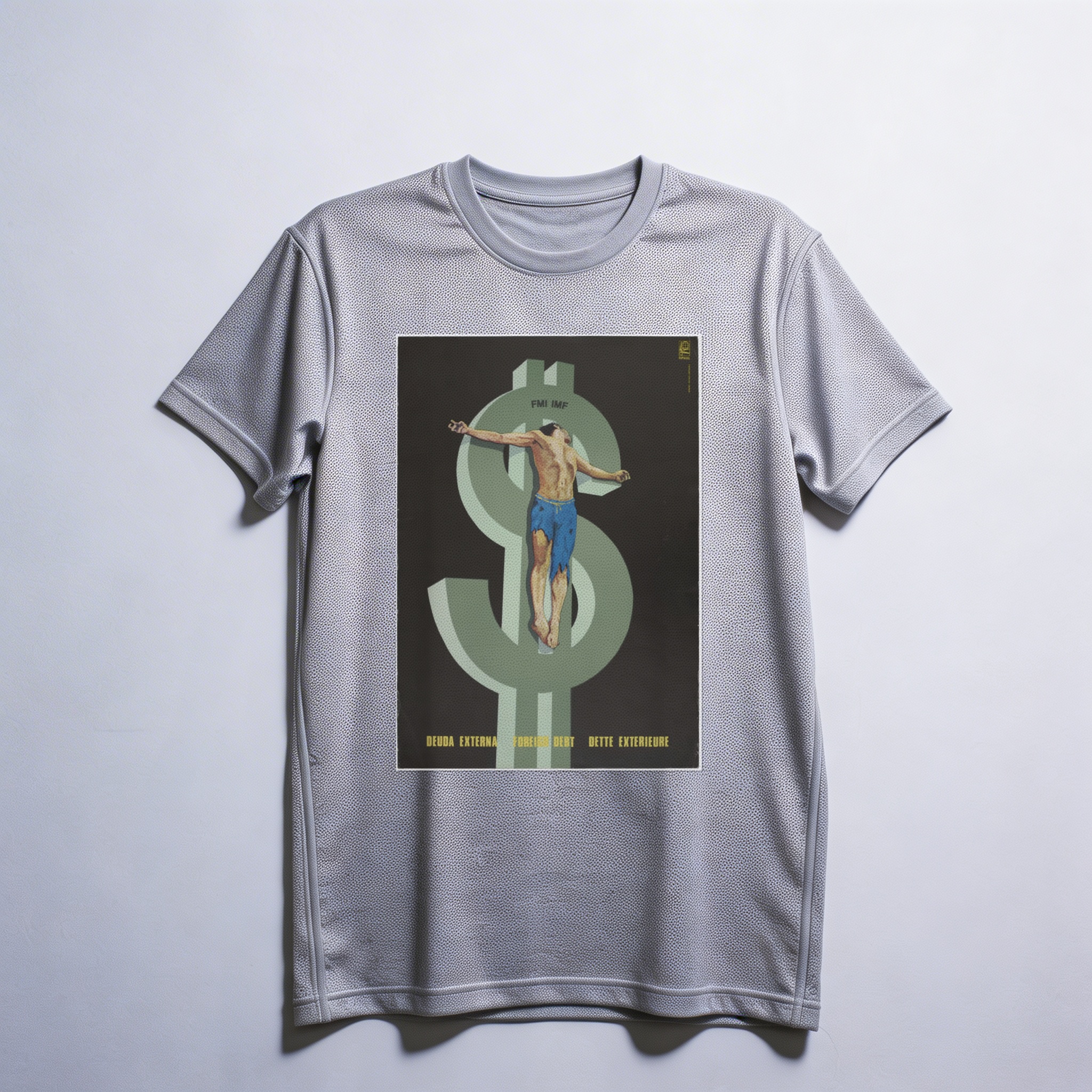 Camiseta_dry_fit_cinza_claro_que_isso_camarada_-_Divida_externa_crucifica_o_Terceiro_Mundo | Dívida externa crucifica o Terceiro Mundo