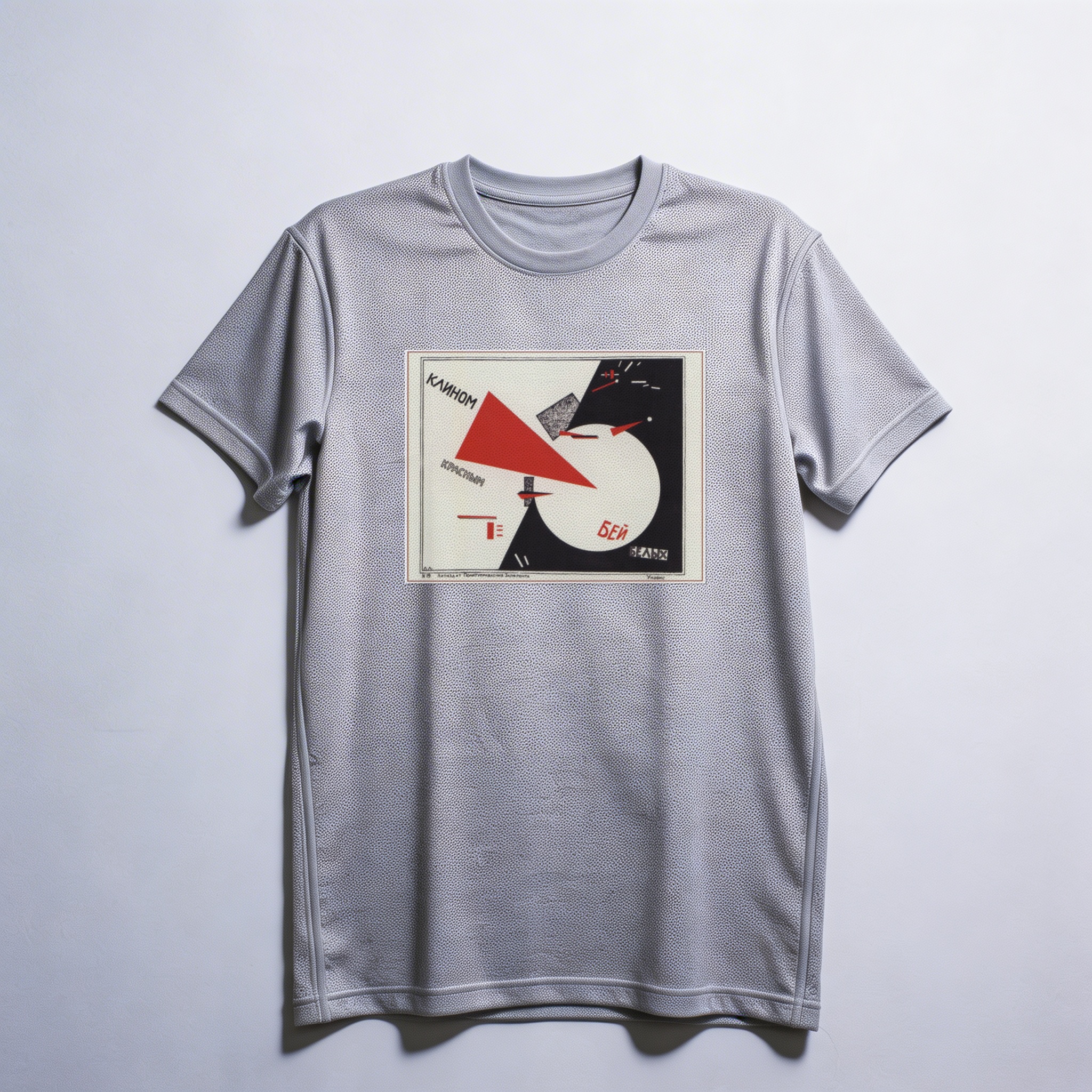 Camiseta_dry_fit_cinza_claro_que_isso_camarada_-_El_Lissitzky_1919 | El Lissitzky 1919