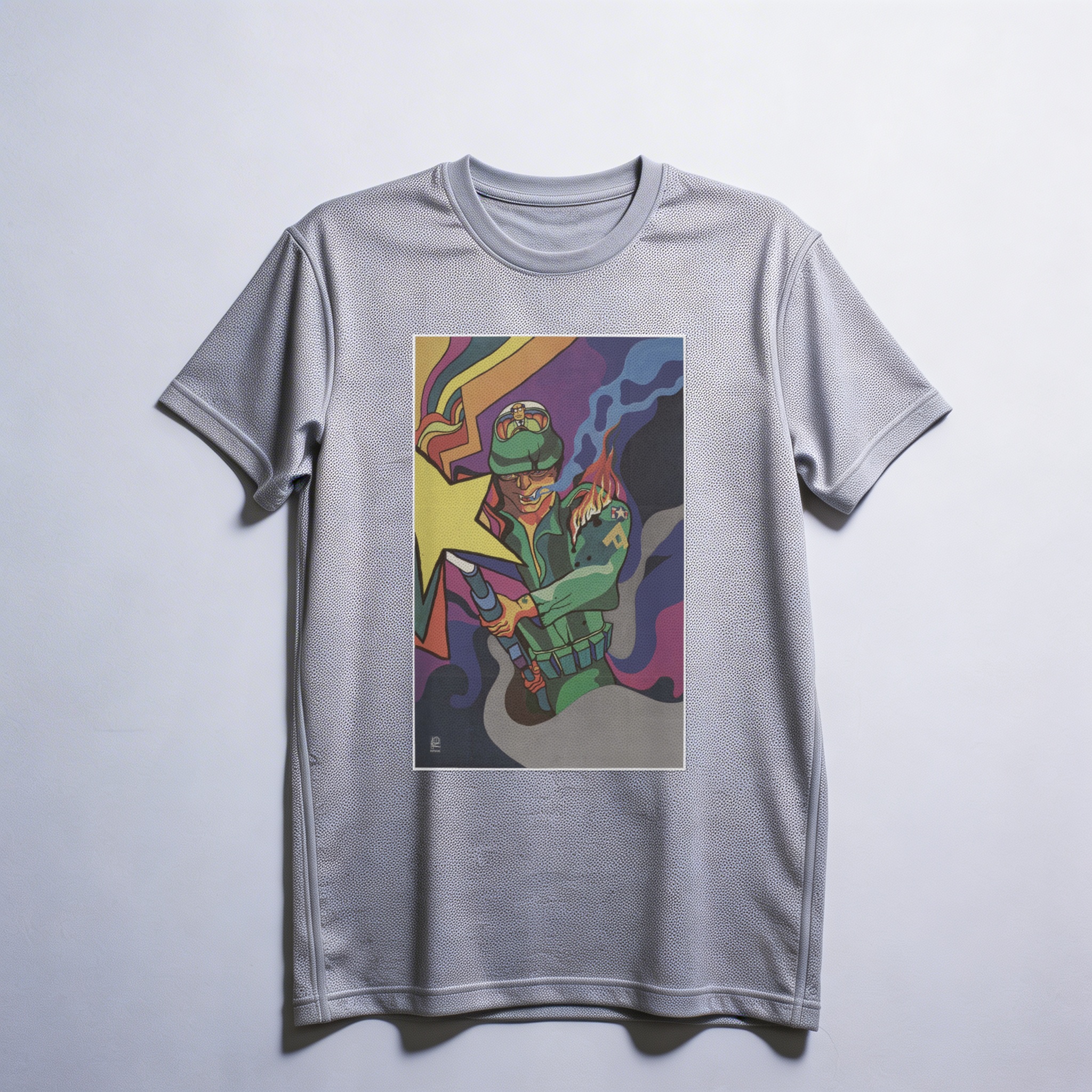 Camiseta_dry_fit_cinza_claro_que_isso_camarada_-_Guerrilheiro_com_coquetel_Molotov | Guerrilheiro com coquetel Molotov