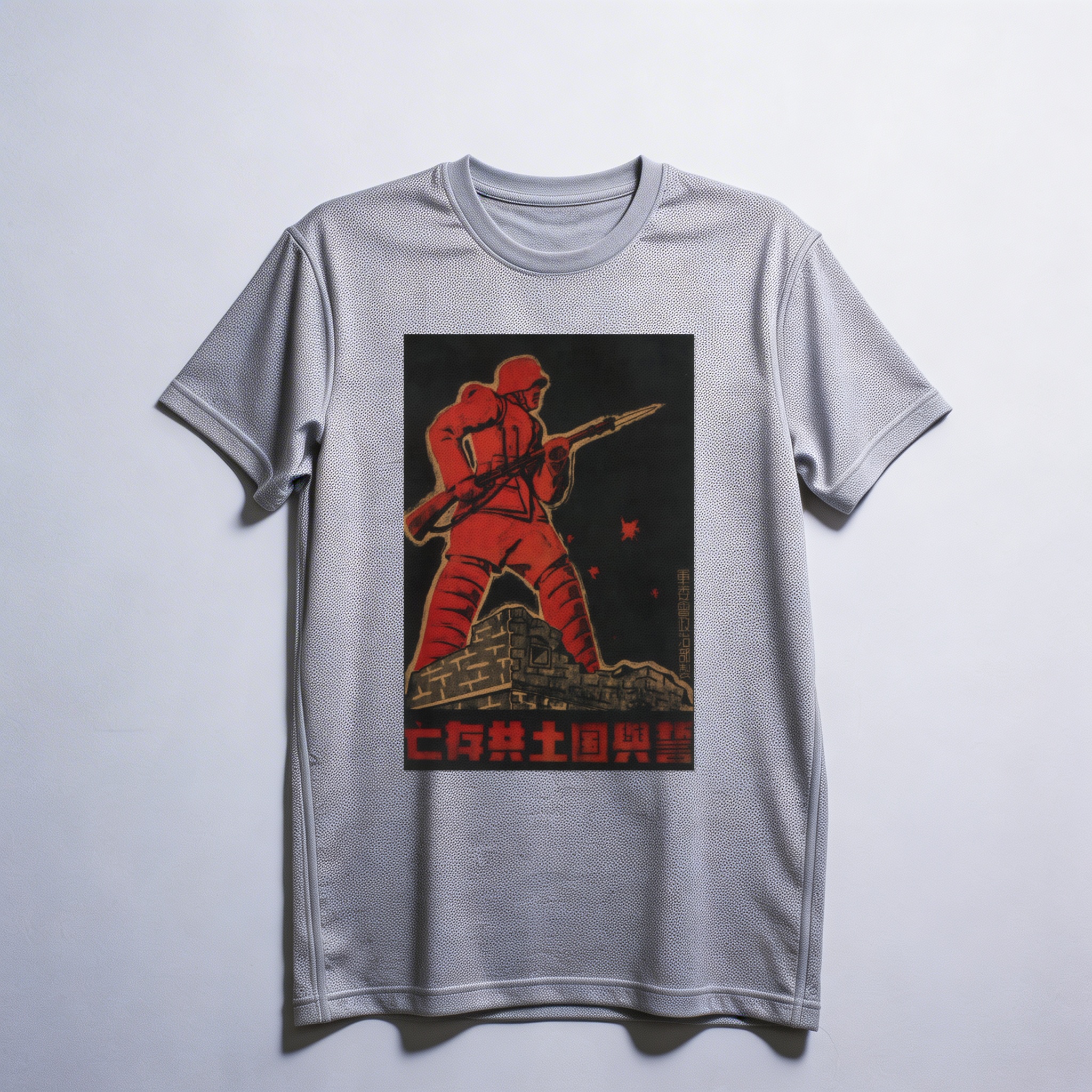 Camiseta_dry_fit_cinza_claro_que_isso_camarada_-_Juramos_defender_a_nacao_ate_a_morte | Juramos defender a nação até a morte