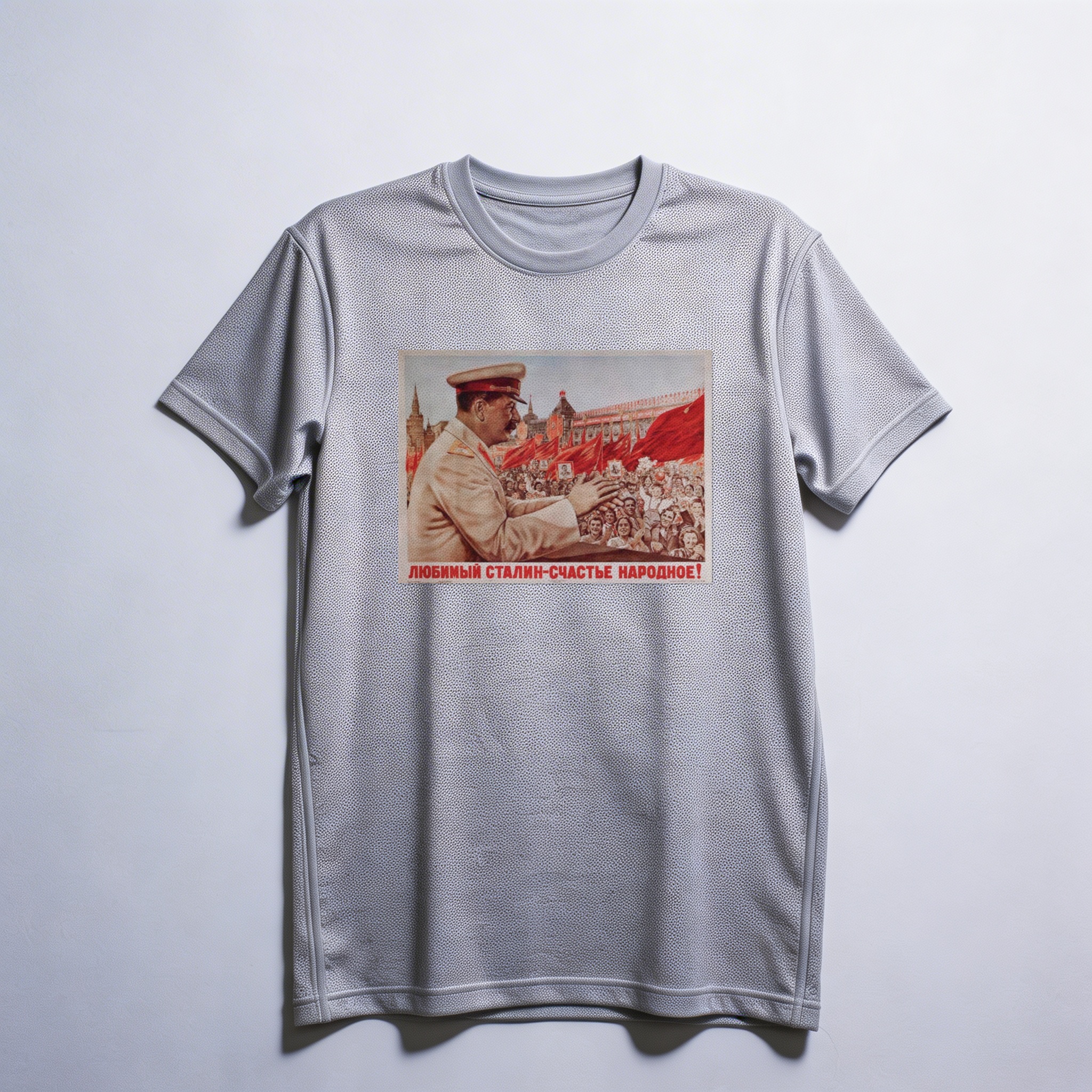 Camiseta_dry_fit_cinza_claro_que_isso_camarada_-_Stalin_e_a_felicidade_do_povo | Stálin é a felicidade do povo