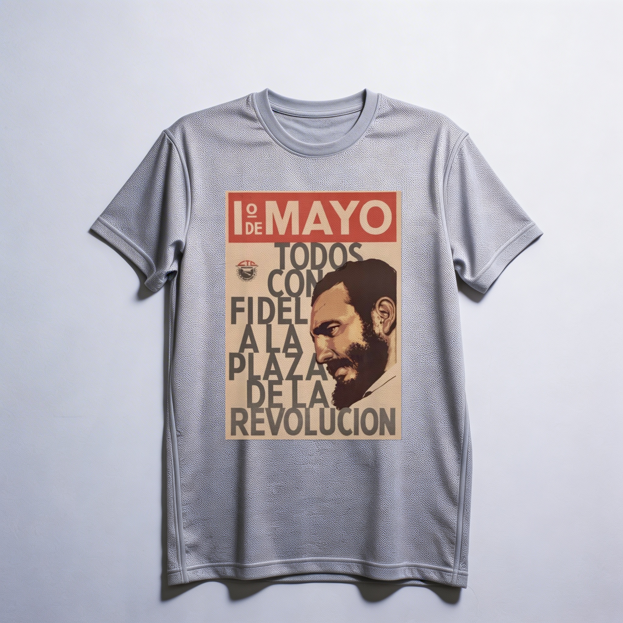 Camiseta_dry_fit_cinza_claro_que_isso_camarada_-_Todos_com_Fidel_na_Praca_da_Revolucao | Todos com Fidel na Praça da Revolução