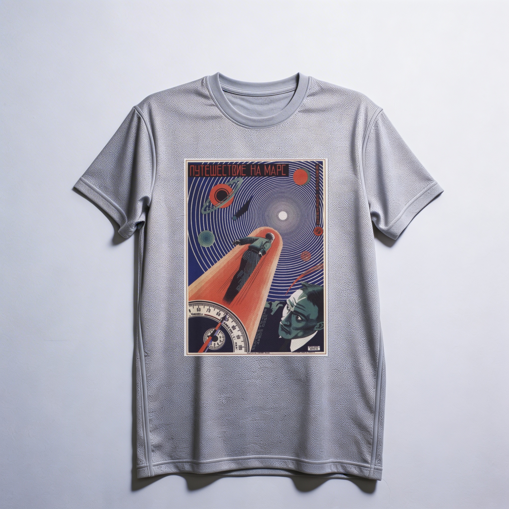 Camiseta_dry_fit_cinza_claro_que_isso_camarada_-_Viagem_a_Marte | Viagem a Marte