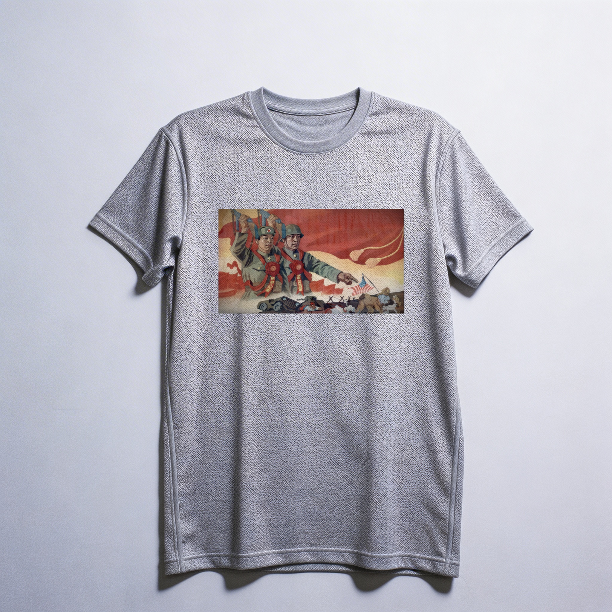 Camiseta_dry_fit_cinza_claro_que_isso_camarada_-_Viva_a_vitoria_do_exercito_popular_coreano | Viva a vitória do exército popular coreano