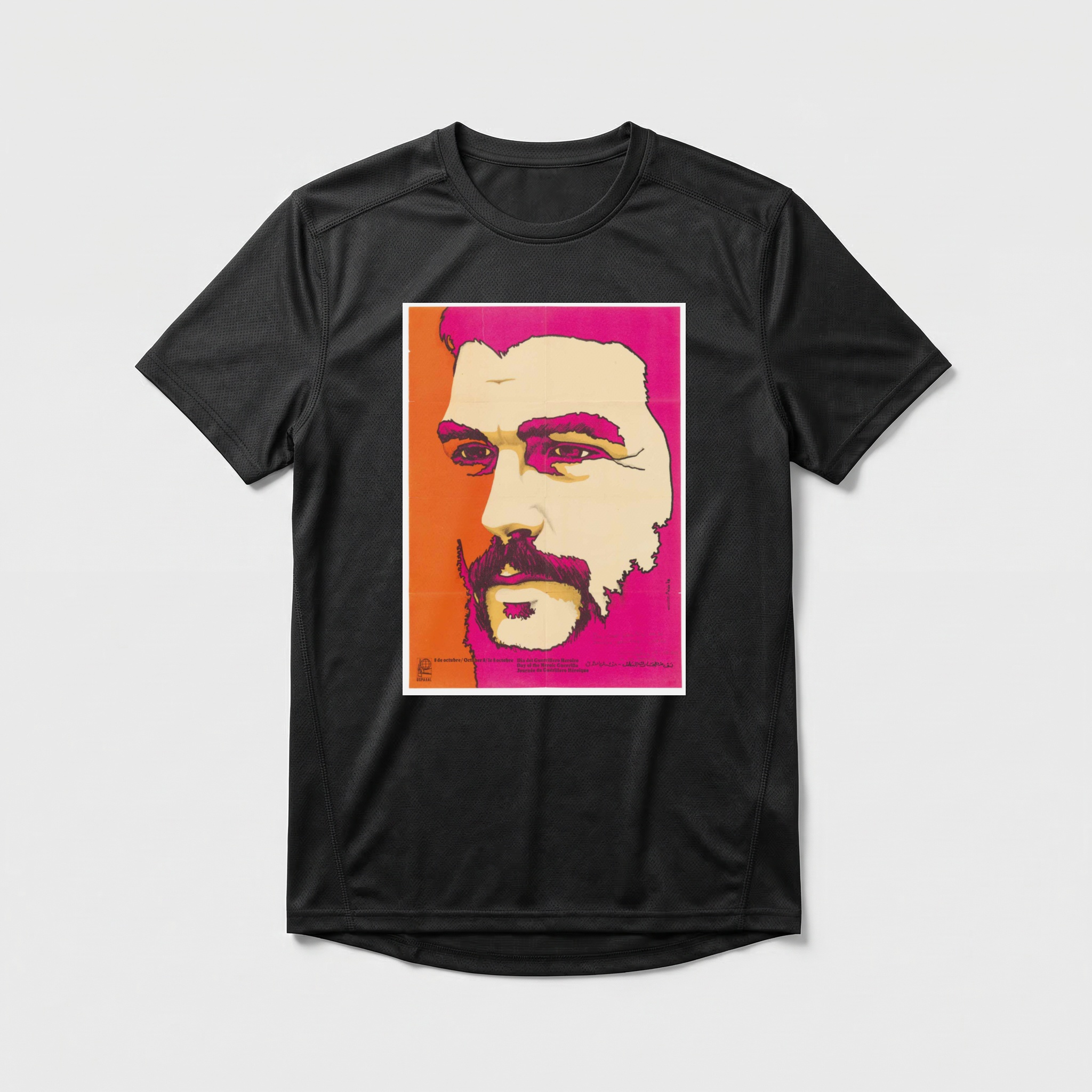 Camiseta_dry_fit_preto_que_isso_camarada_-_Che_Guevara_em_pop_art | Che Guevara em pop art