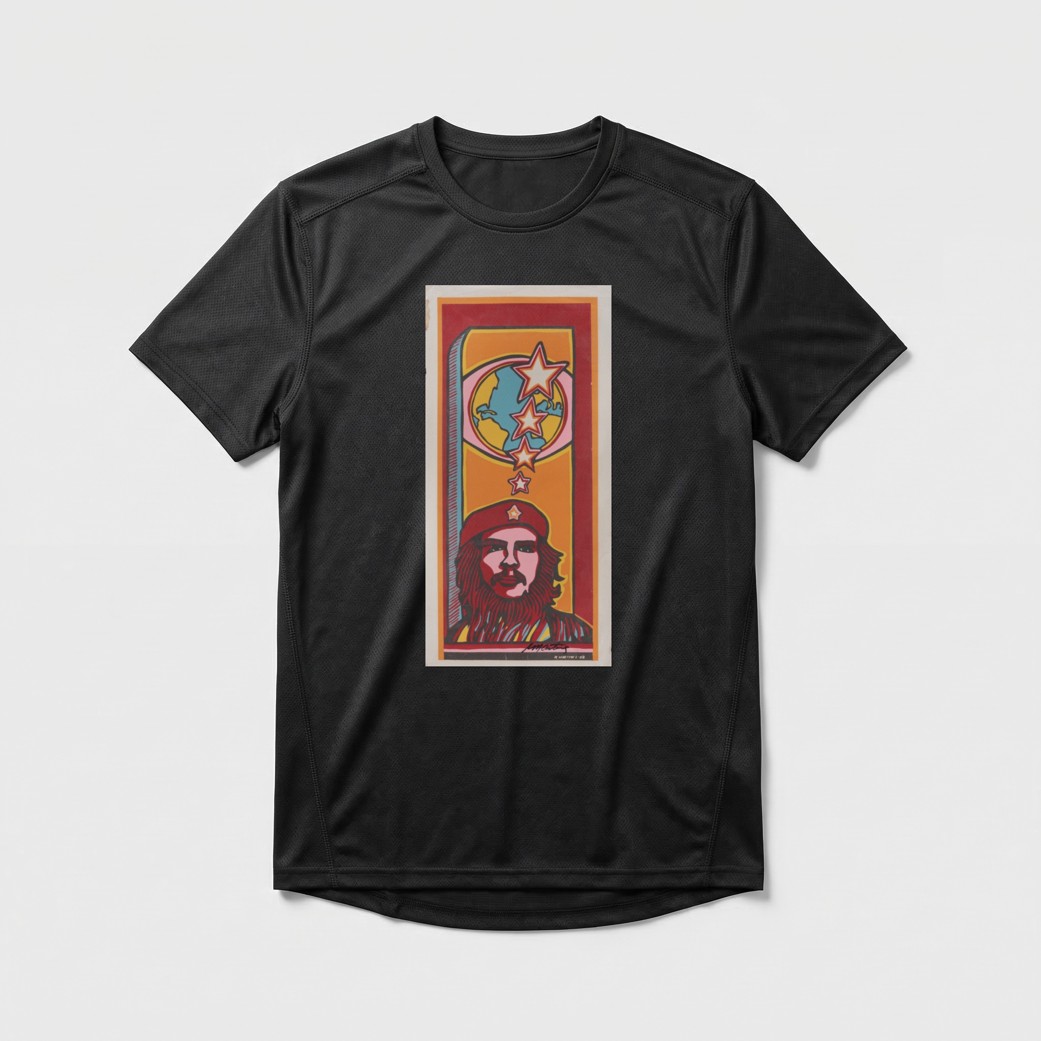 Camiseta_dry_fit_preto_que_isso_camarada_-_Che_Guevara_pop_art | Che Guevara pop art