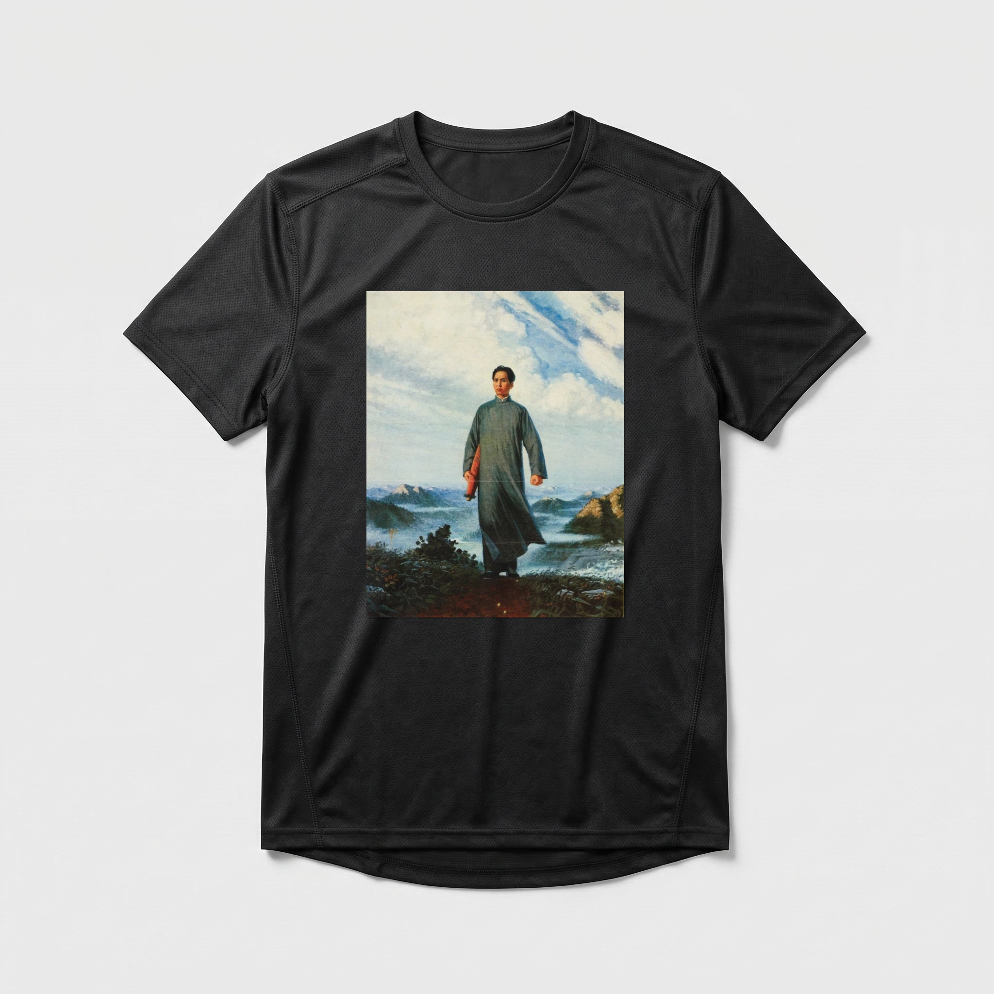 Camiseta_dry_fit_preto_que_isso_camarada_-_Presidente_Mao_vai_a_Anyuan | Presidente Mao vai a Anyuan