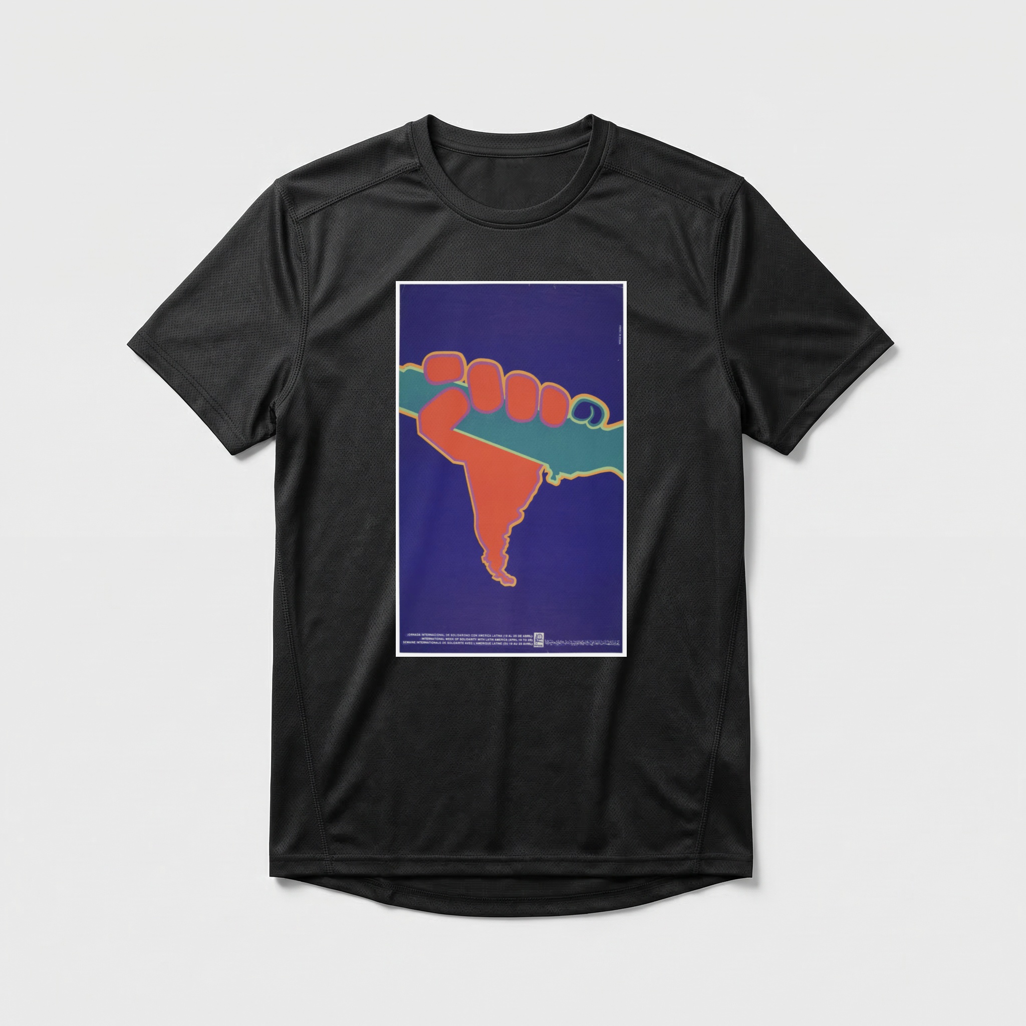 Camiseta_dry_fit_preto_que_isso_camarada_-_Semana_de_solidariedade_com_a_America_Latina | Semana de solidariedade com a América Latina