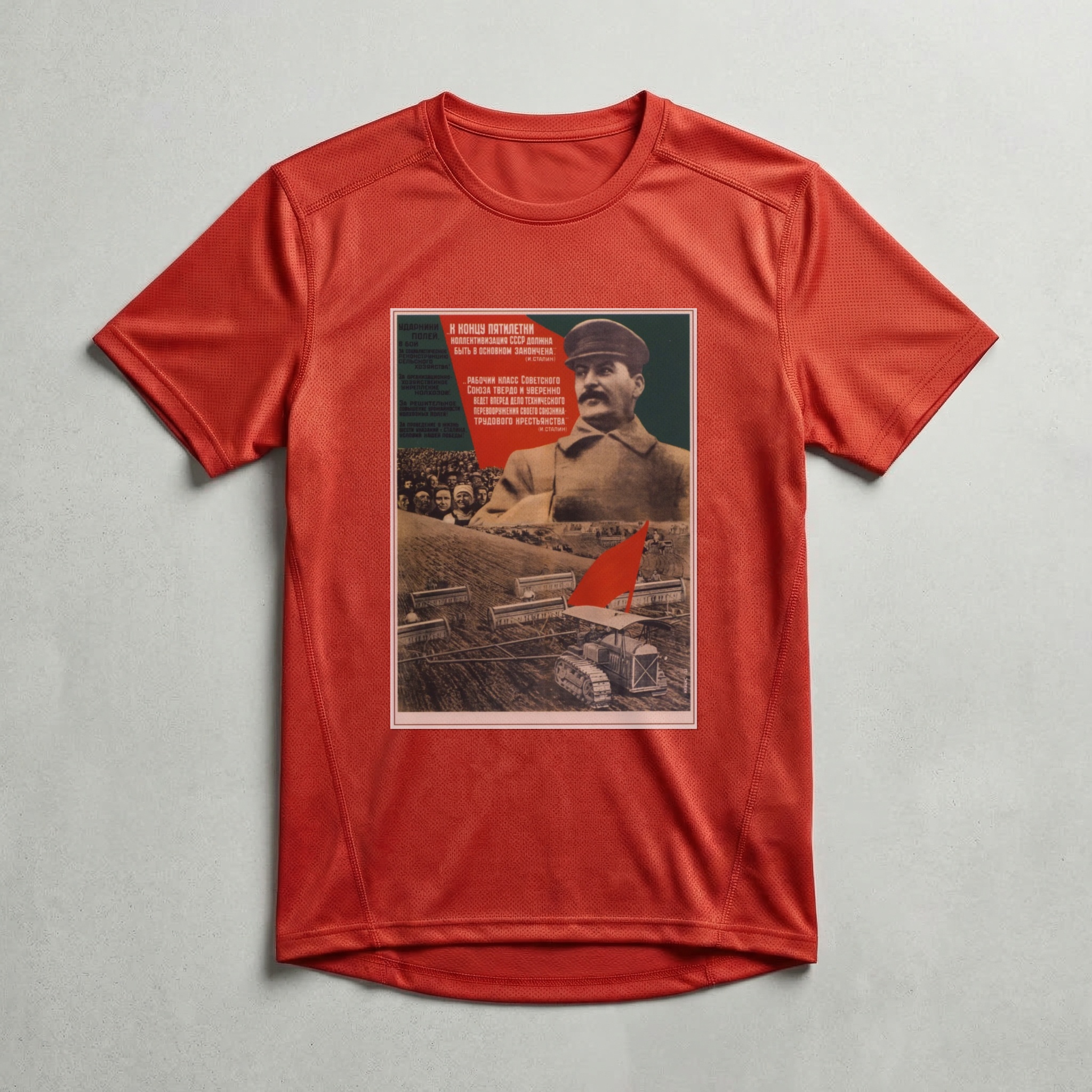 Camiseta_dry_fit_vermelho_que_isso_camarada_-_Coletivizacao_-_Stalin | Coletivização - Stalin