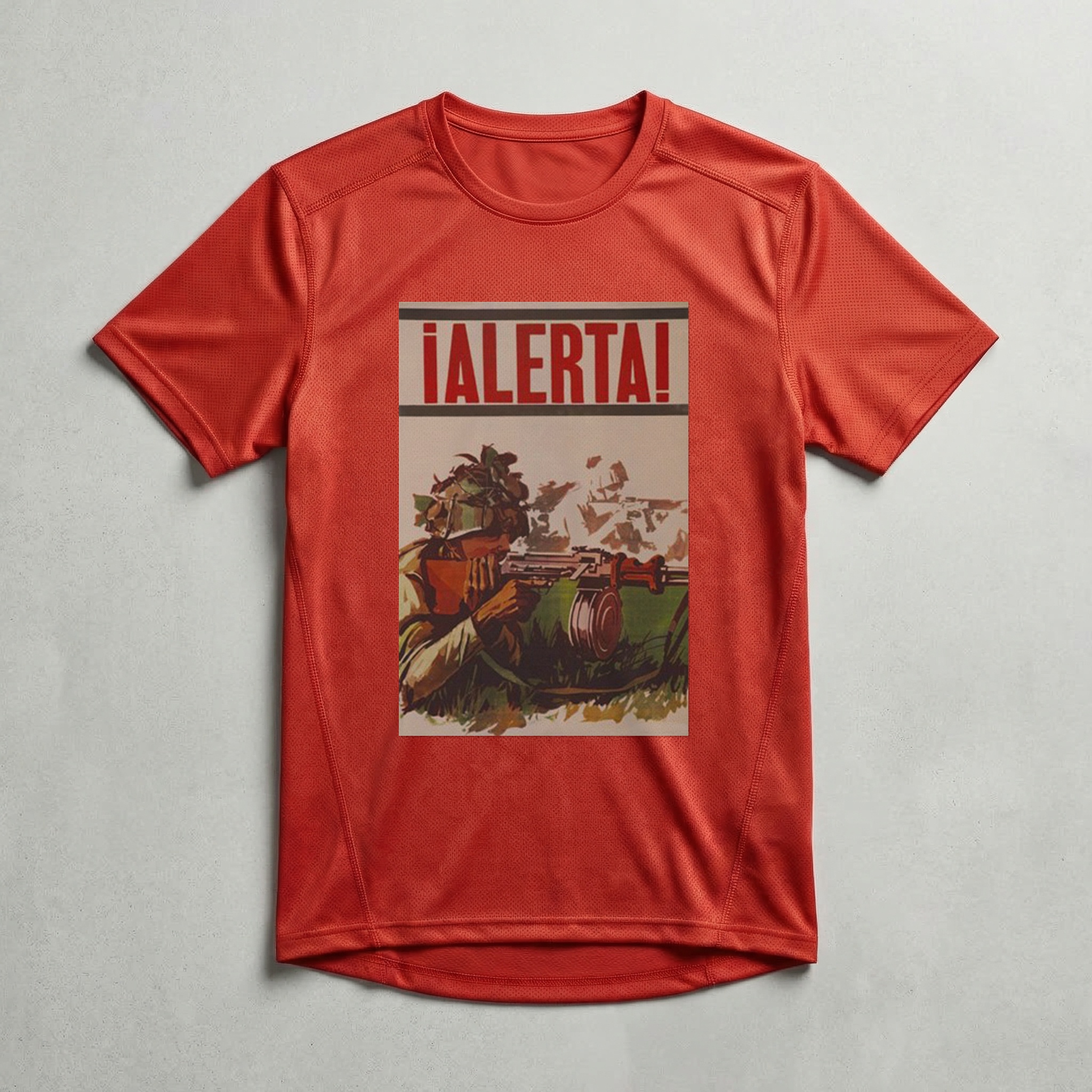 Camiseta_dry_fit_vermelho_que_isso_camarada_-_Esteja_alerta | Esteja alerta