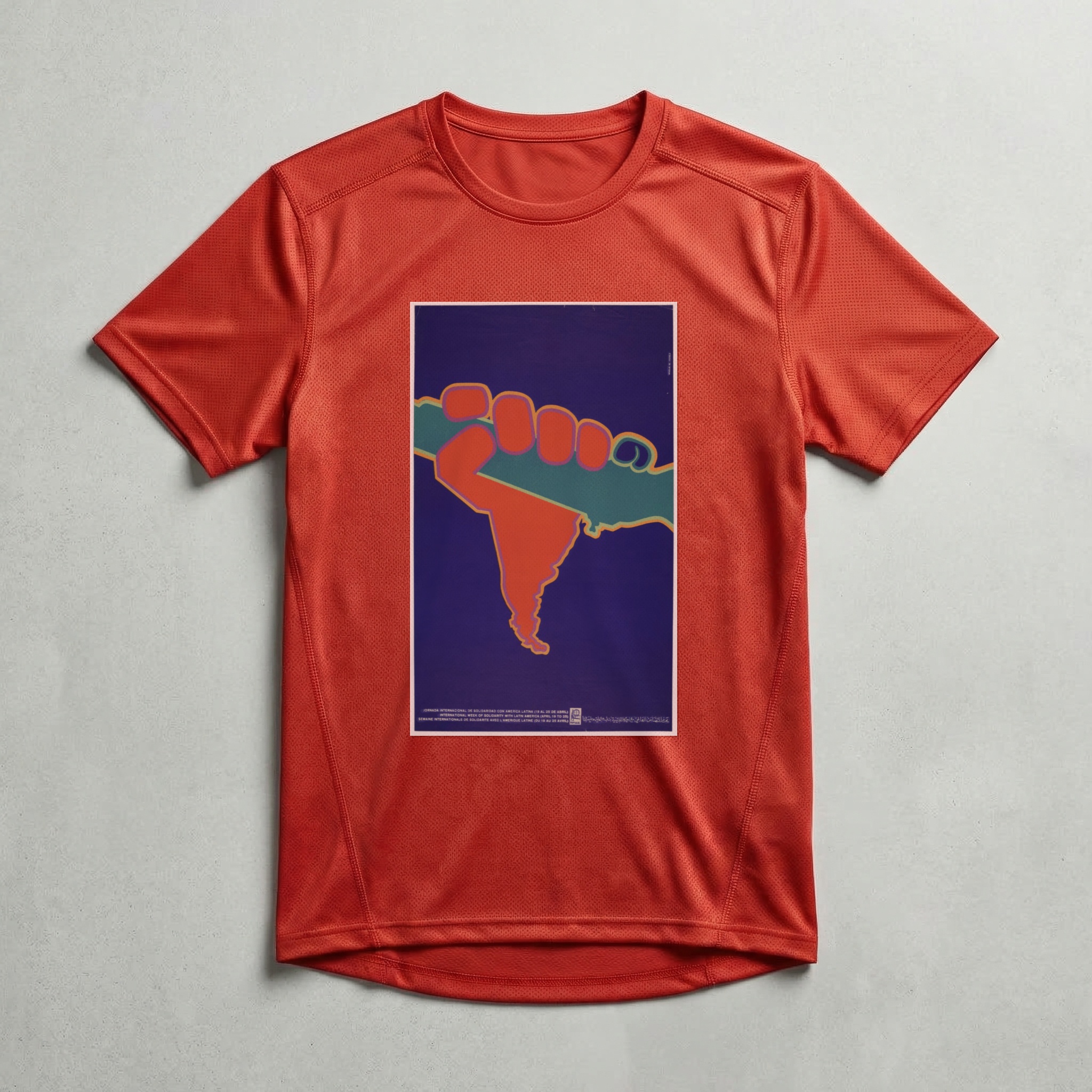 Camiseta_dry_fit_vermelho_que_isso_camarada_-_Semana_de_solidariedade_com_a_America_Latina | Semana de solidariedade com a América Latina