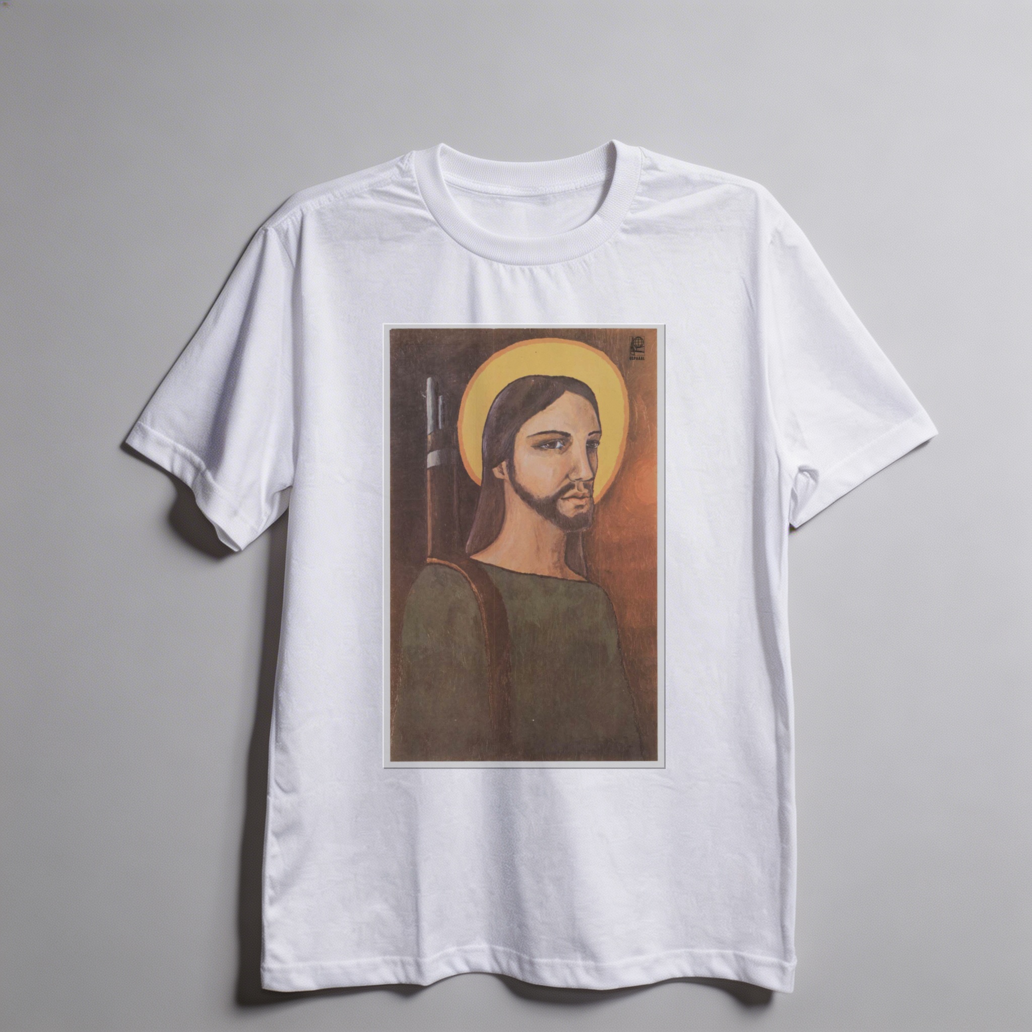 Camiseta_oversized_branco_que_isso_camarada_-_Cristo_guerrilheiro_-_Alfredo_Rostgaard_1969 | Cristo guerrilheiro - Alfredo Rostgaard 1969