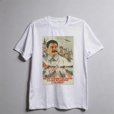 Camiseta_oversized_branco_que_isso_camarada_-_Gloria_ao_grande_Stalin | Glória ao grande Stalin