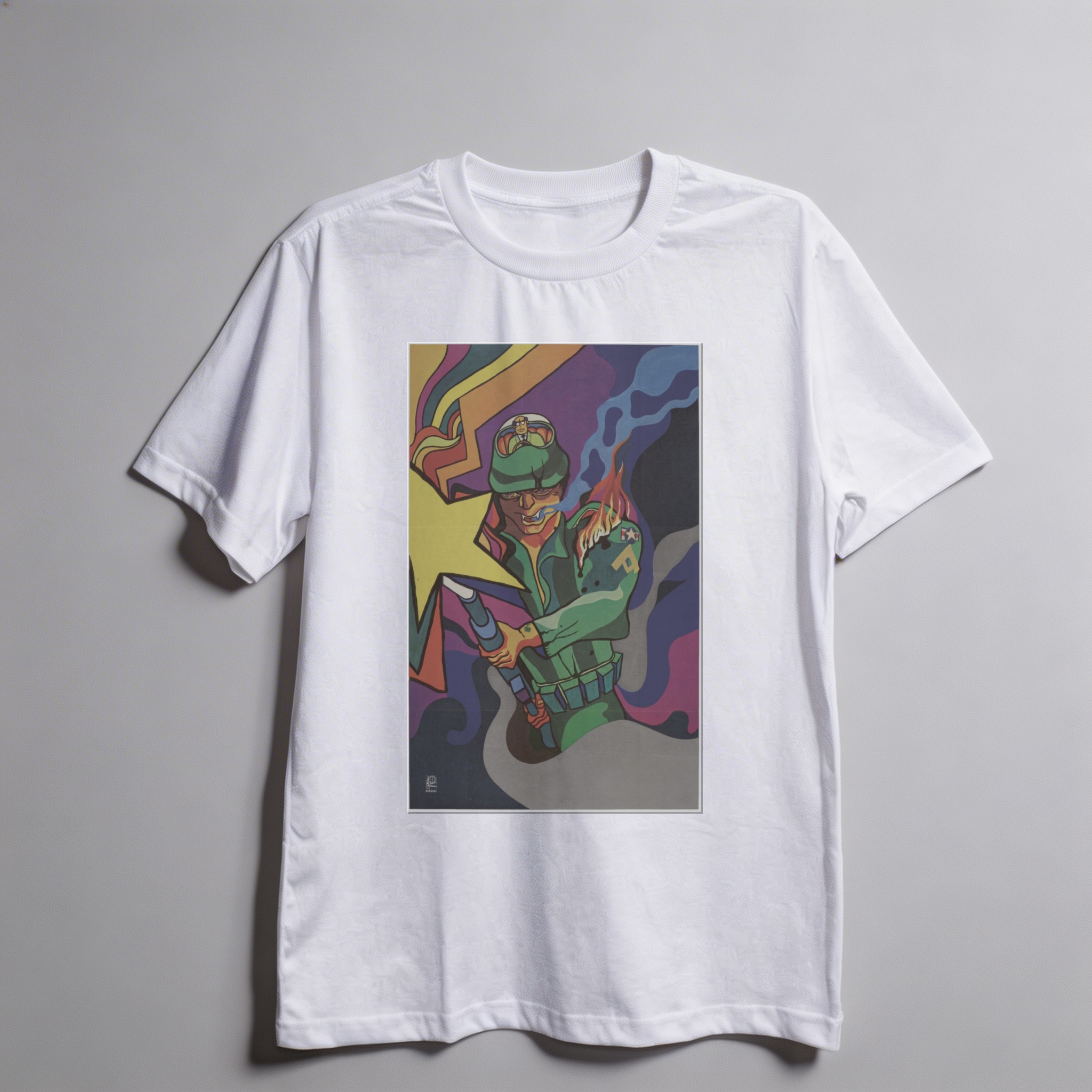 Camiseta_oversized_branco_que_isso_camarada_-_Guerrilheiro_com_coquetel_Molotov | Guerrilheiro com coquetel Molotov