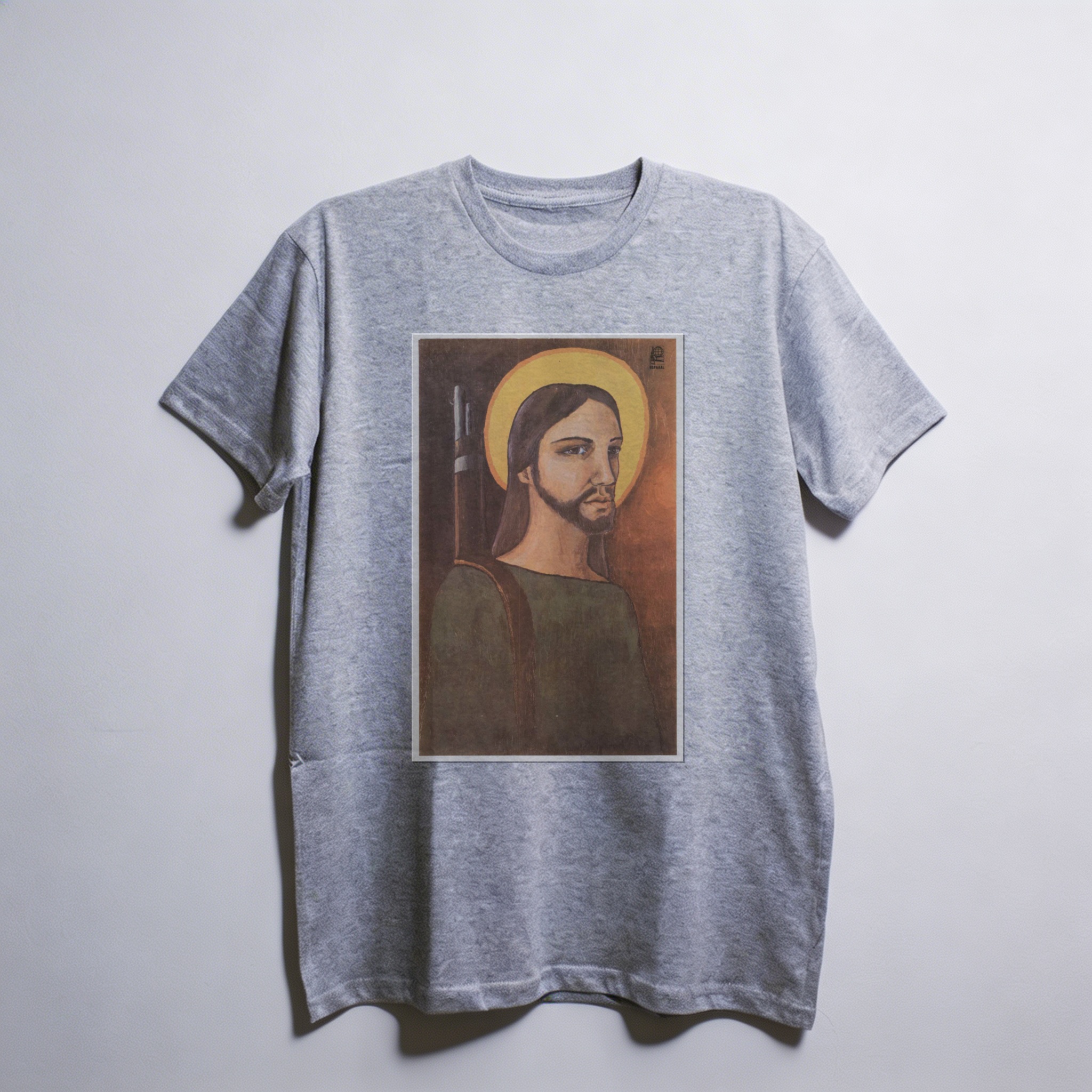 Camiseta_oversized_cinza_claro_que_isso_camarada_-_Cristo_guerrilheiro_-_Alfredo_Rostgaard_1969 | Cristo guerrilheiro - Alfredo Rostgaard 1969