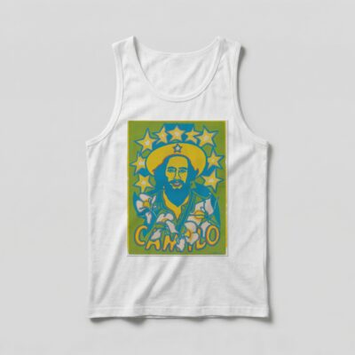 Camiseta_regata_branco_que_isso_camarada_-_Camilo_Cienfuegos_pop_art | Camilo Cienfuegos pop art